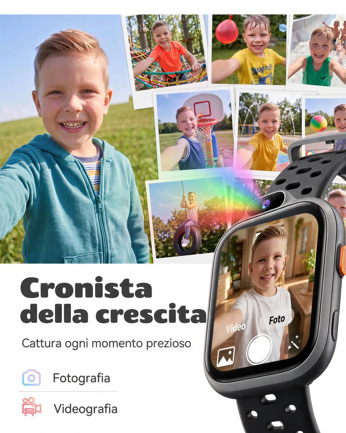 BIGGERFIVE Smartwatch for Kids 3-14, 1.8" Fitness Tracker - immagine 5