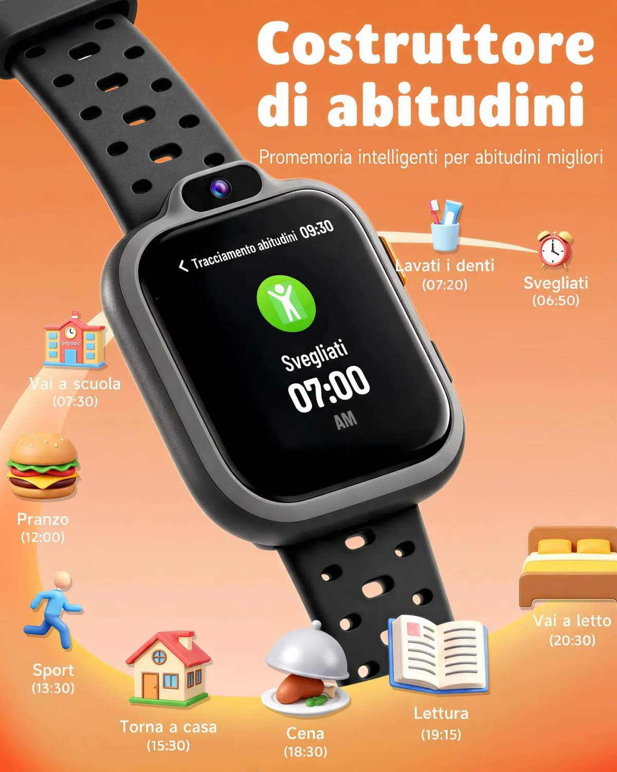 BIGGERFIVE Smartwatch for Kids 3-14, 1.8" Fitness Tracker - immagine 7