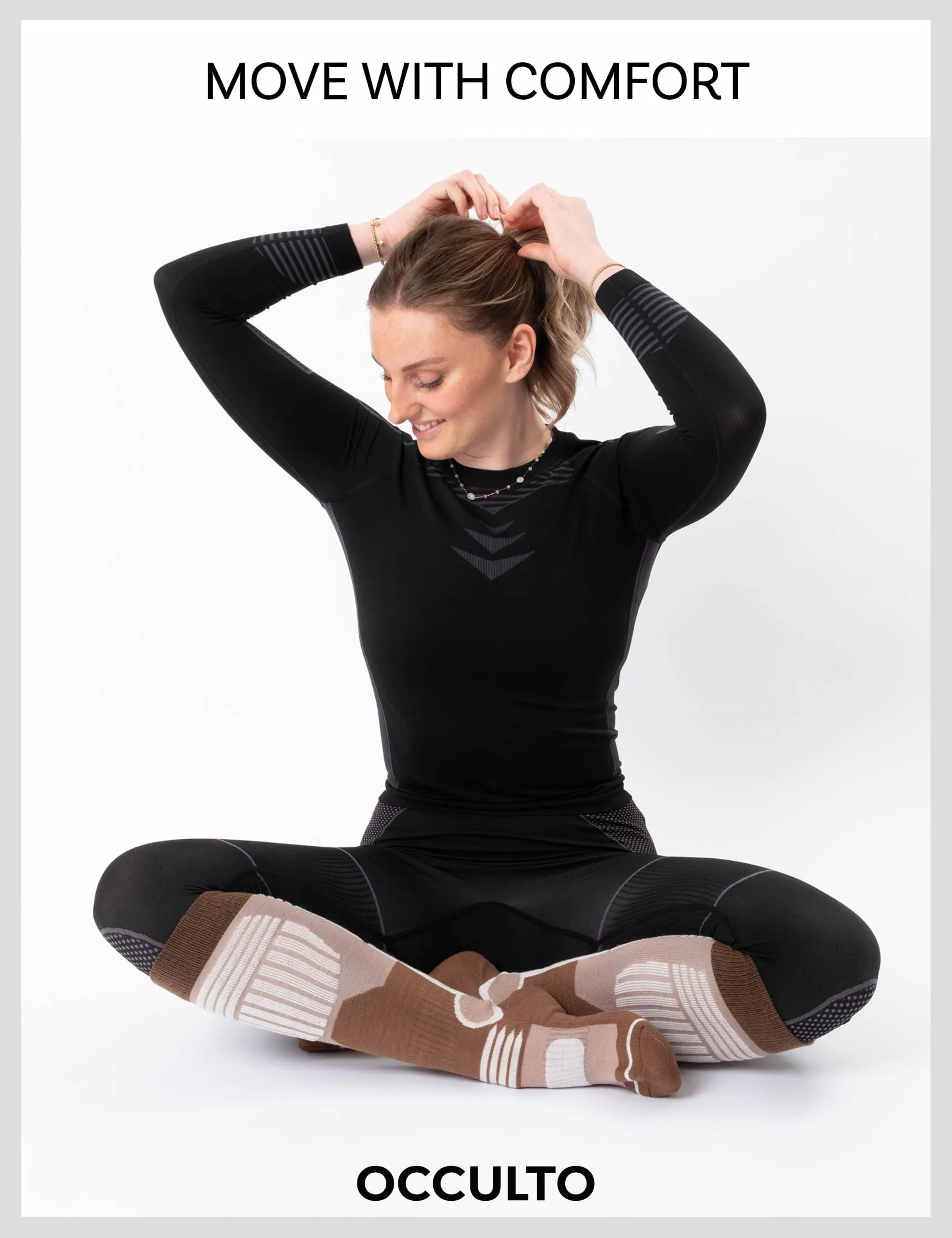 Occulto Calze Sci Termiche per Donna, 2 Paia (Marrone, Verde), 35-38 - immagine 6