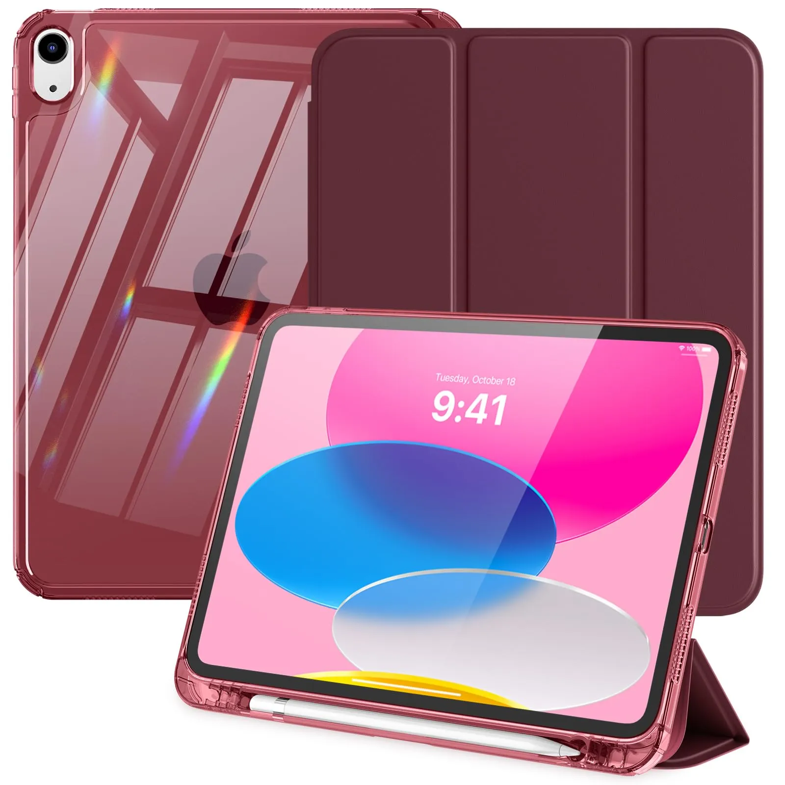 MoKo Cover for iPad 11th Gen 11" and 10th Gen 10.9", Vino Rosso - immagine 1