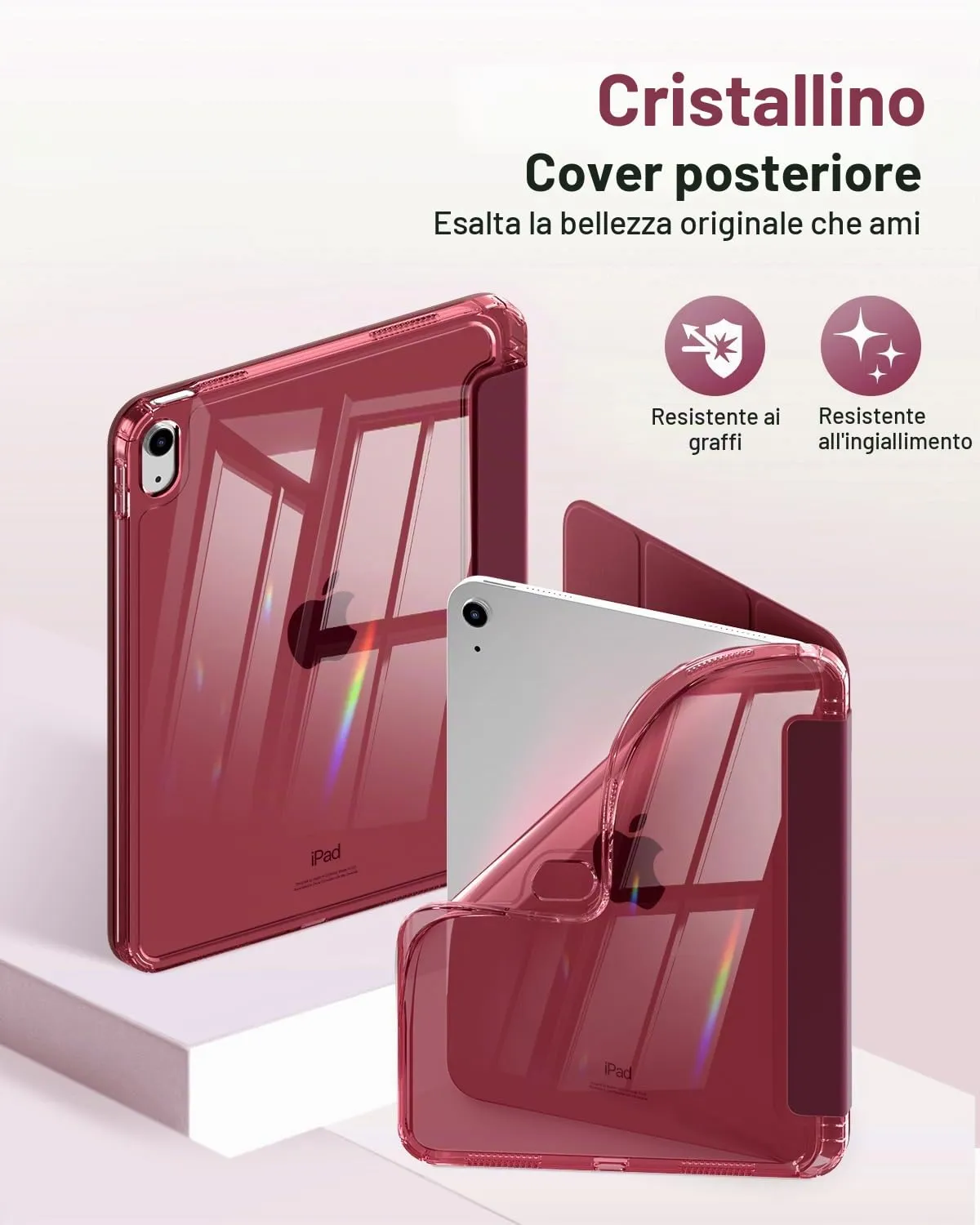 MoKo Cover for iPad 11th Gen 11" and 10th Gen 10.9", Vino Rosso - immagine 3