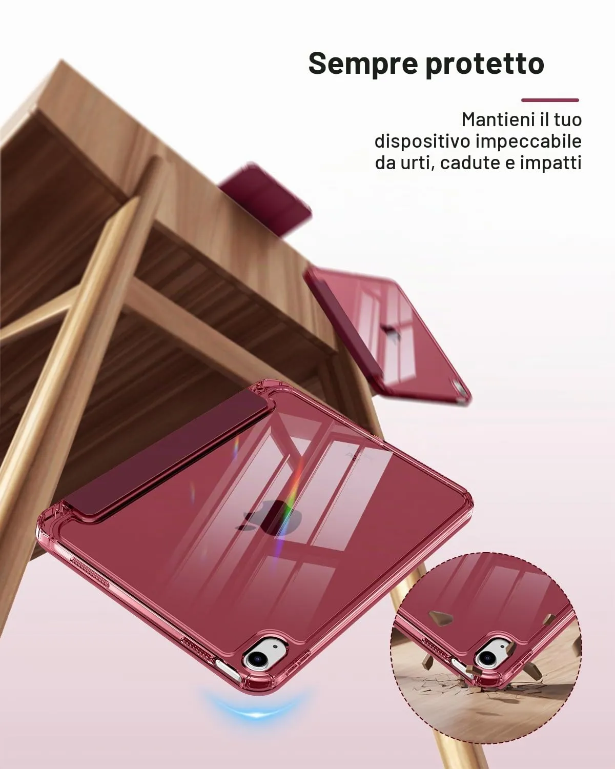 MoKo Cover for iPad 11th Gen 11" and 10th Gen 10.9", Vino Rosso - immagine 4