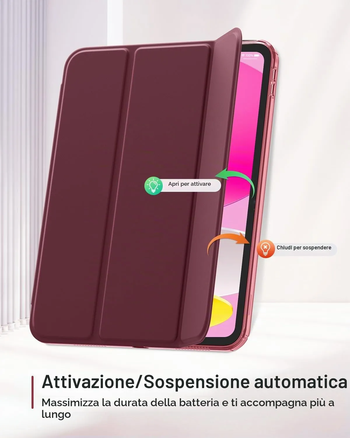 MoKo Cover for iPad 11th Gen 11" and 10th Gen 10.9", Vino Rosso - immagine 7