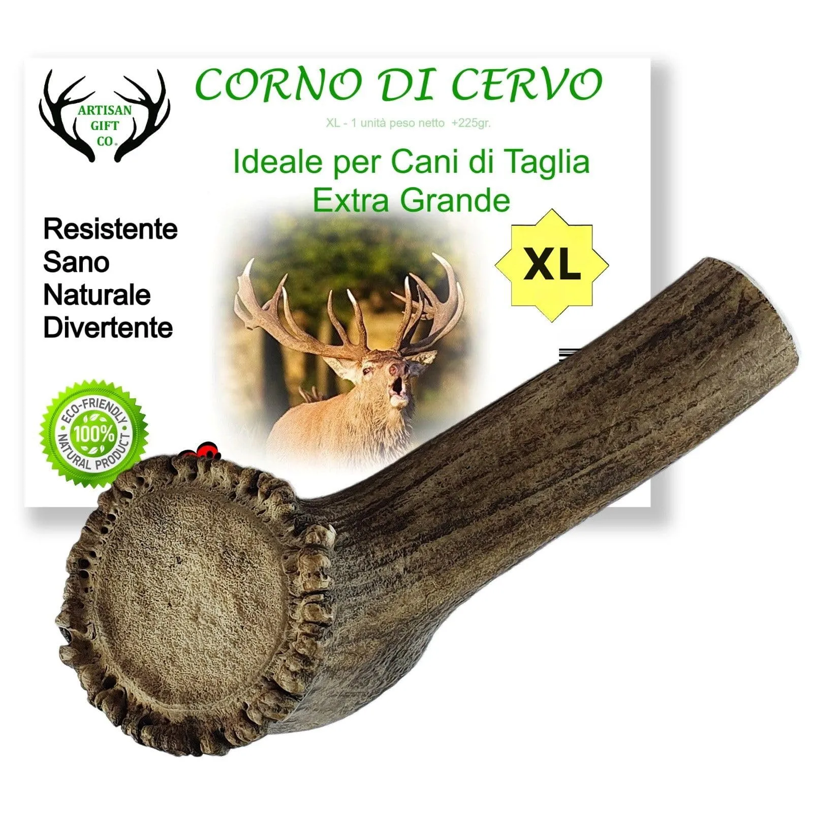 Artisan Gift Co Corno di Cervo per Cani, Taglia XL - immagine 1