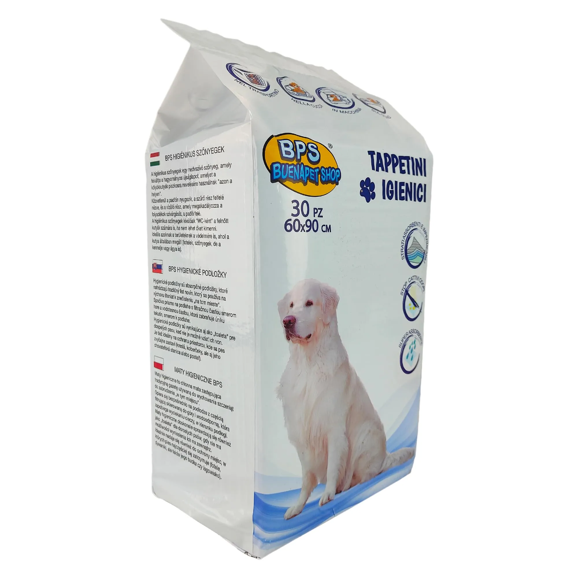 BPS Buena Pet Shop Tappetini Igienici per Cani 60x90, 120 Pezzi (4 sacchi da 30 pezzi) - immagine 3