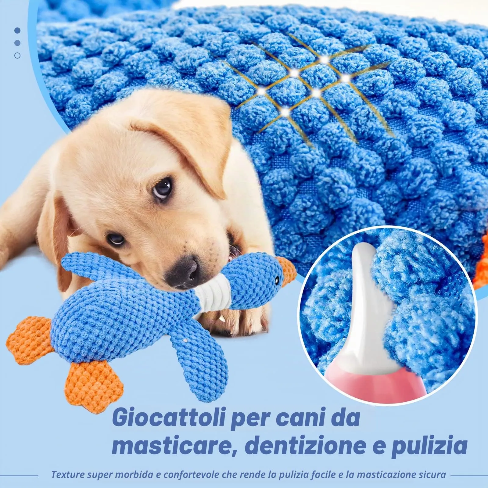 Vitscan Giocattolo di Peluche Interattivo a Forma di Anatra per Cuccioli e Cani di Piccola e Media Taglia - immagine 4