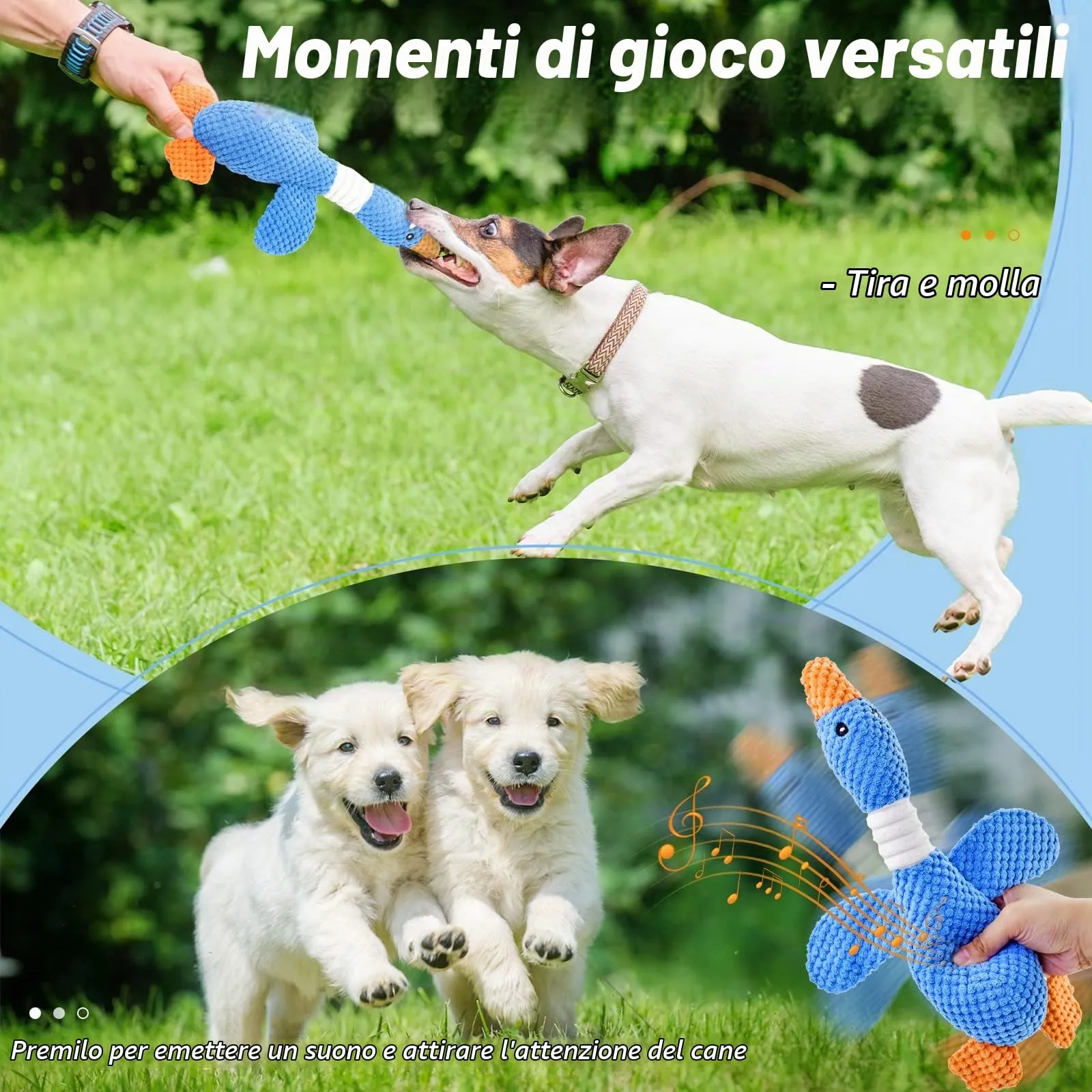 Vitscan Giocattolo di Peluche Interattivo a Forma di Anatra per Cuccioli e Cani di Piccola e Media Taglia - immagine 8