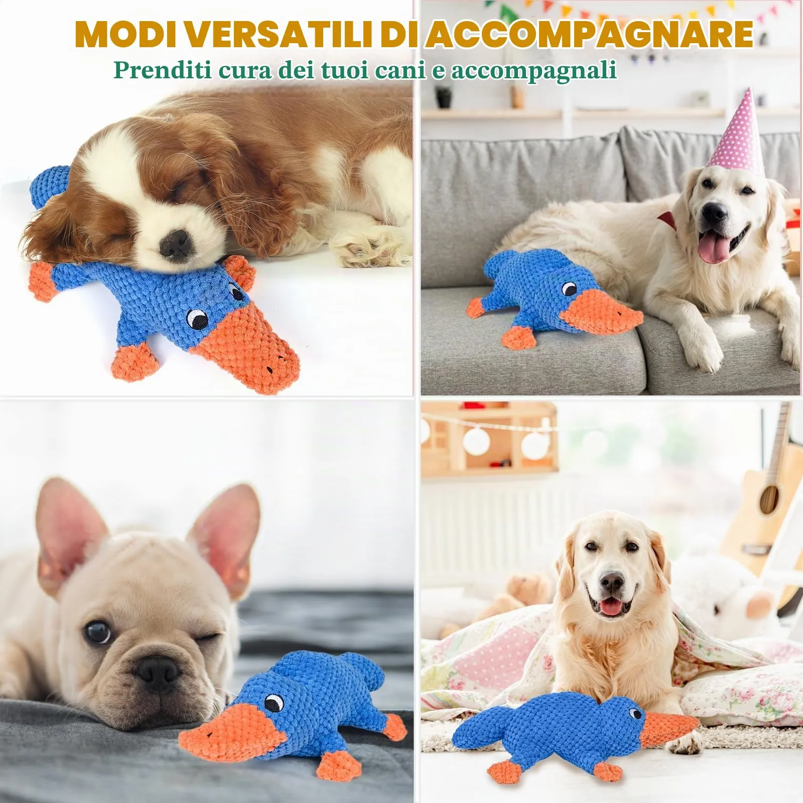 Vitscan Giocattoli in Peluche per Cani con Squeaker a forma di Ornitorinco, Resistenti per Masticatori Aggressivi di tutte le taglie - immagine 7