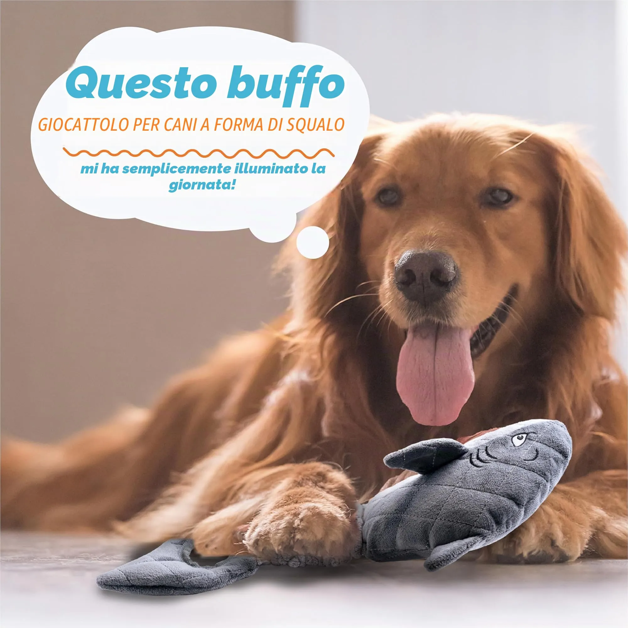Vitscan Giocattoli per Cani a Forma di Squalo, Peluche Resistente con Suoni Cigolanti e Sfrigolati, Interattivo per Masticatori Aggressivi, Grigio - immagine 7
