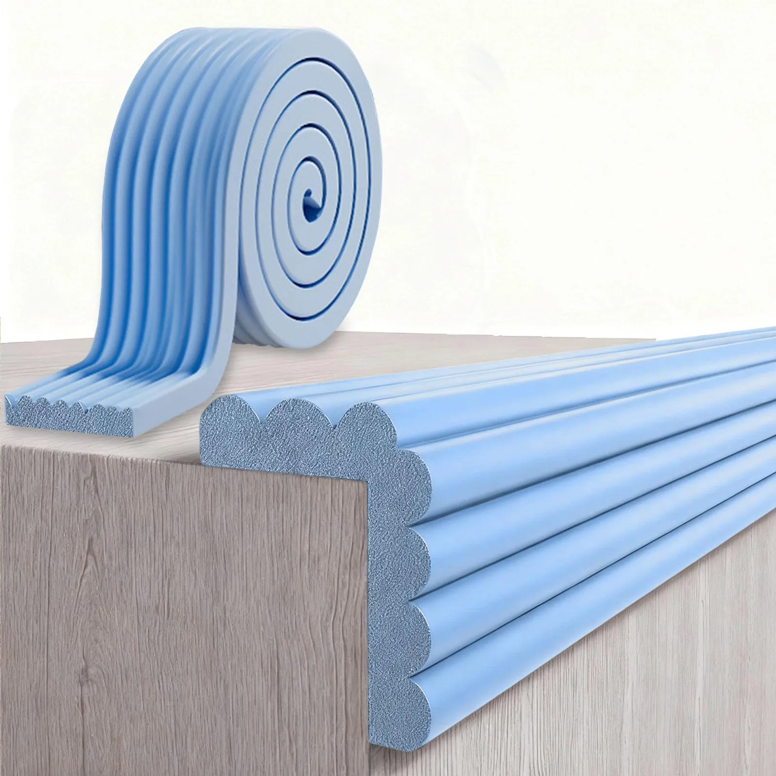 AnkekolyStar Paraspigoli in schiuma autoadesivi per bambini, mobili, letti e scrivanie (Blu, 5M x 8CM) - immagine 1
