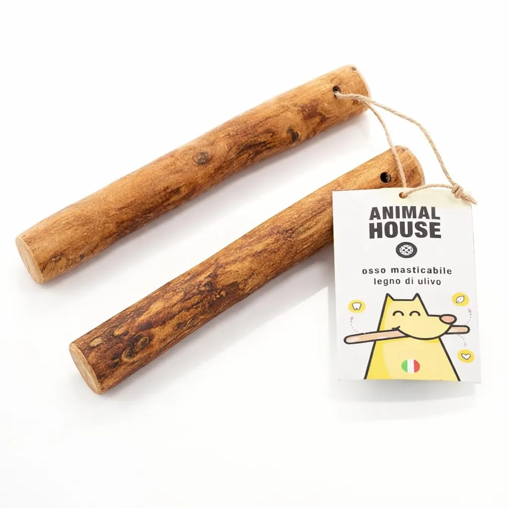 Animal House Set di 2 Legni d’Ulivo per Cani, 15-20 cm, M - immagine 1