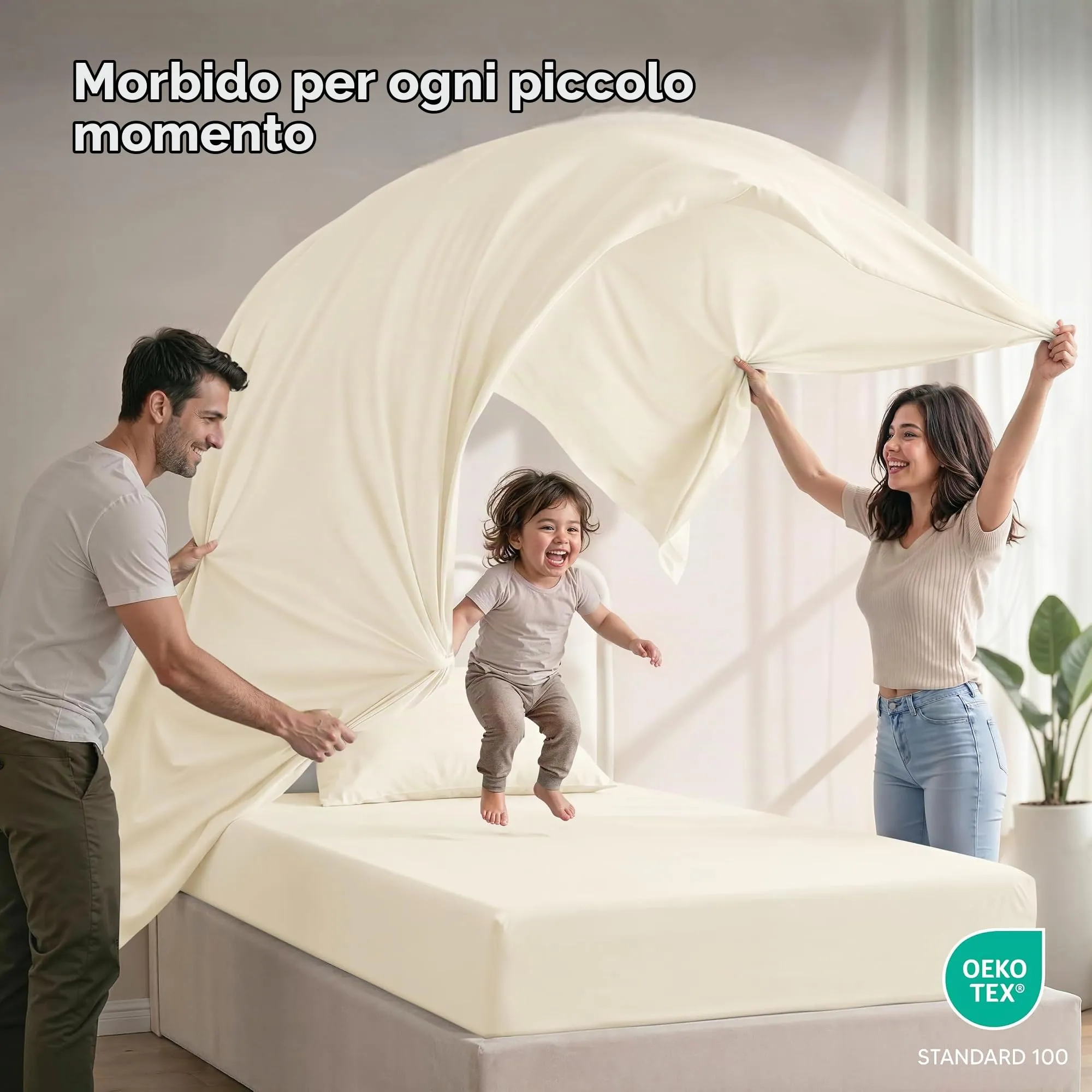Utopia Bedding Set di lenzuola per letto singolo, 3 pezzi, Avorio, USA Twin - immagine 5