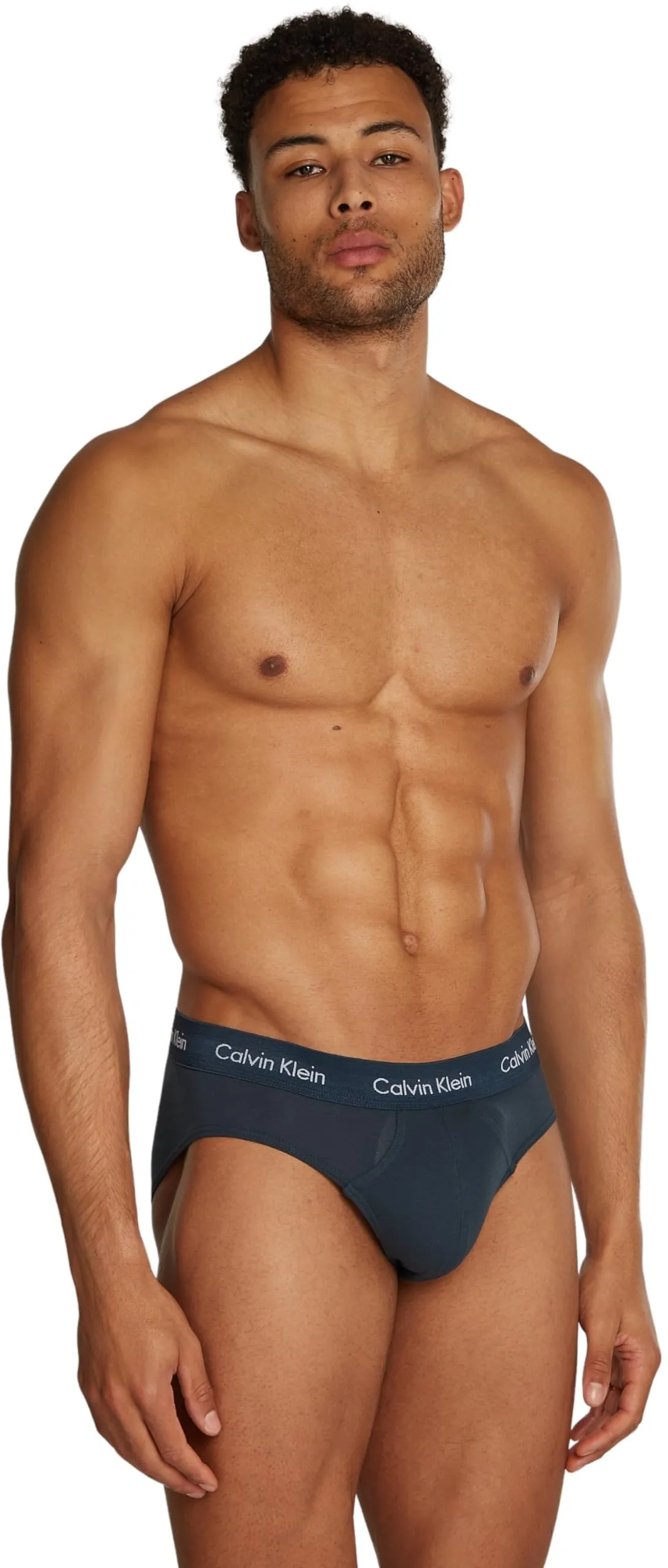 Calvin Klein Uomo Slip Hipster, Set da 3, Multicolore (Blk, Diamond Logo_Gr Heath, N Stone), S - immagine 3