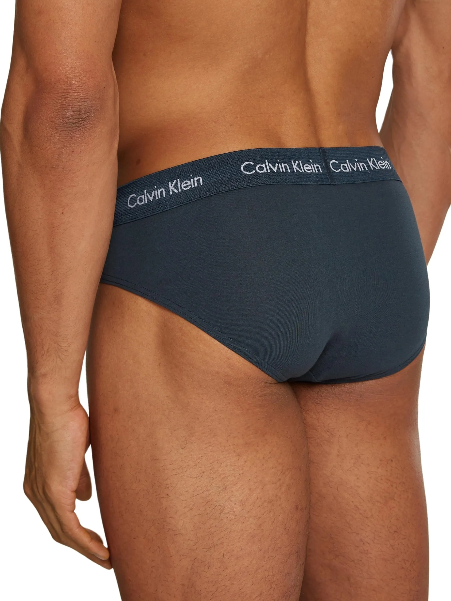 Calvin Klein Uomo Slip Hipster, Set da 3, Multicolore (Blk, Diamond Logo_Gr Heath, N Stone), S - immagine 4