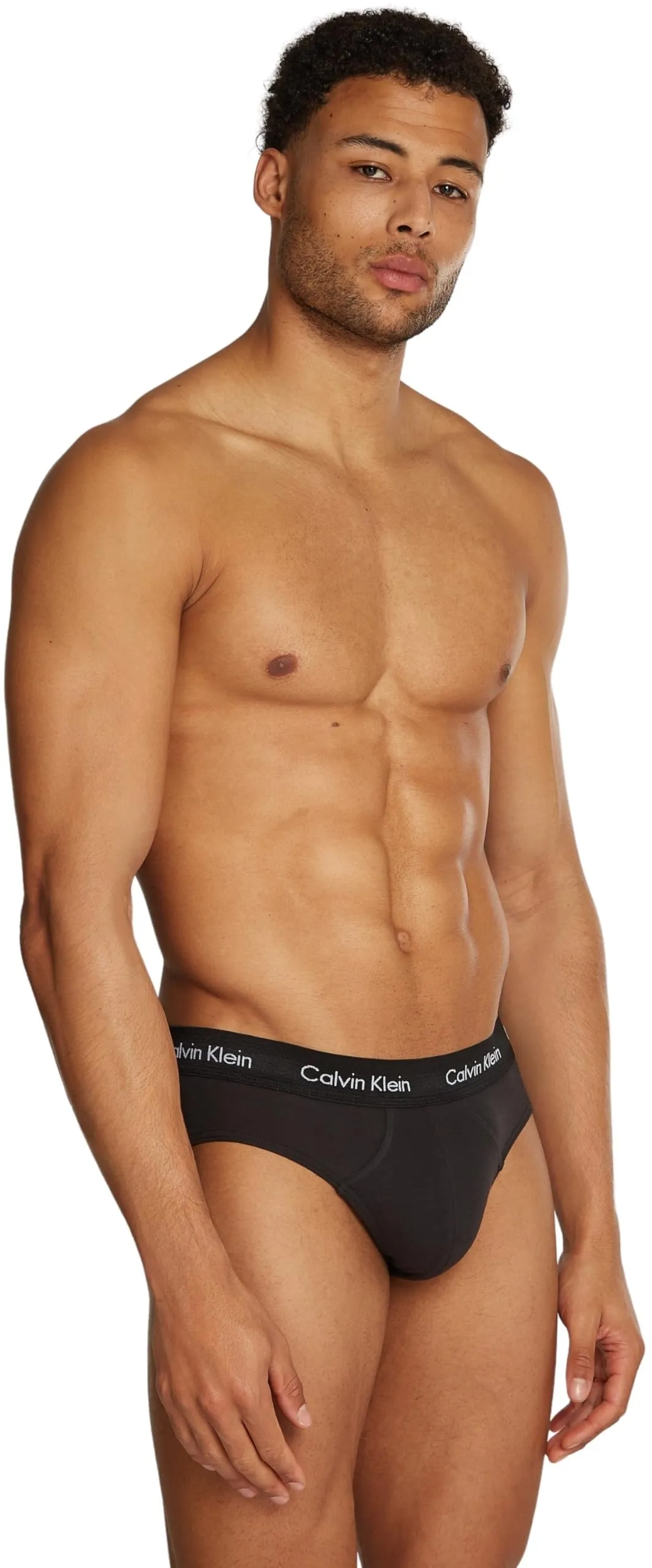 Calvin Klein Uomo Slip Hipster, Set da 3, Multicolore (Blk, Diamond Logo_Gr Heath, N Stone), S - immagine 6