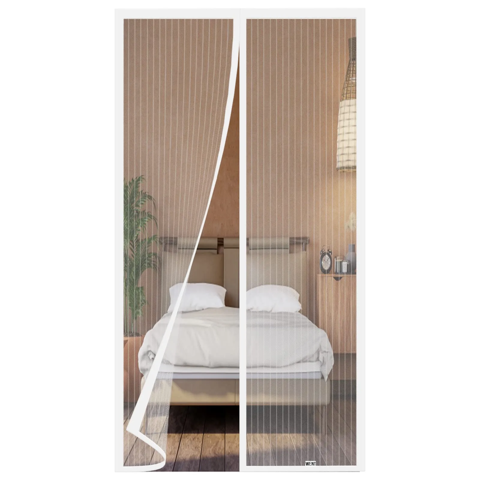 WENT Zanzariera Magnetica per Porte, 120x215 cm, Bianca - immagine 1