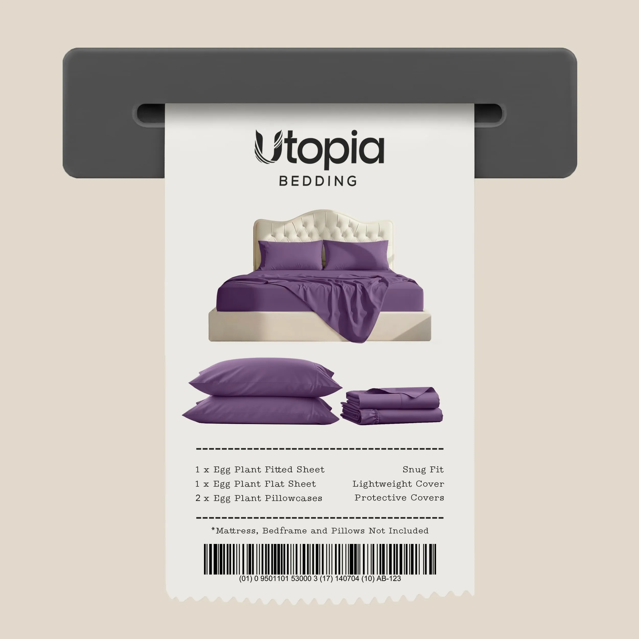 Utopia Bedding Set di lenzuola in microfibra per letto Queen size, 4 pezzi - immagine 7