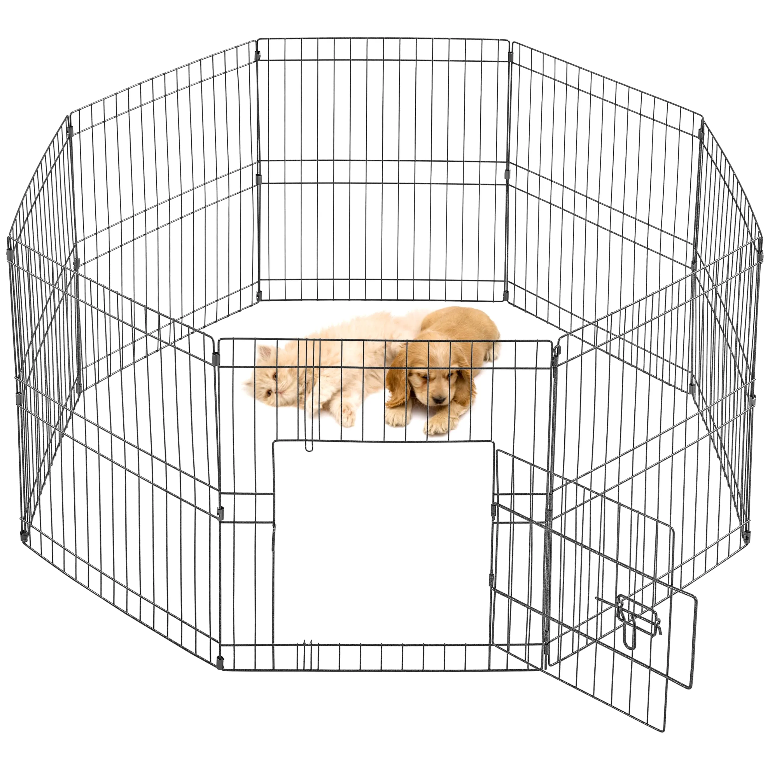 Yaheetech Recinto per Cani in Metallo Interno Esterno, 8 Pezzi, 52x61 cm, Nero - immagine 1