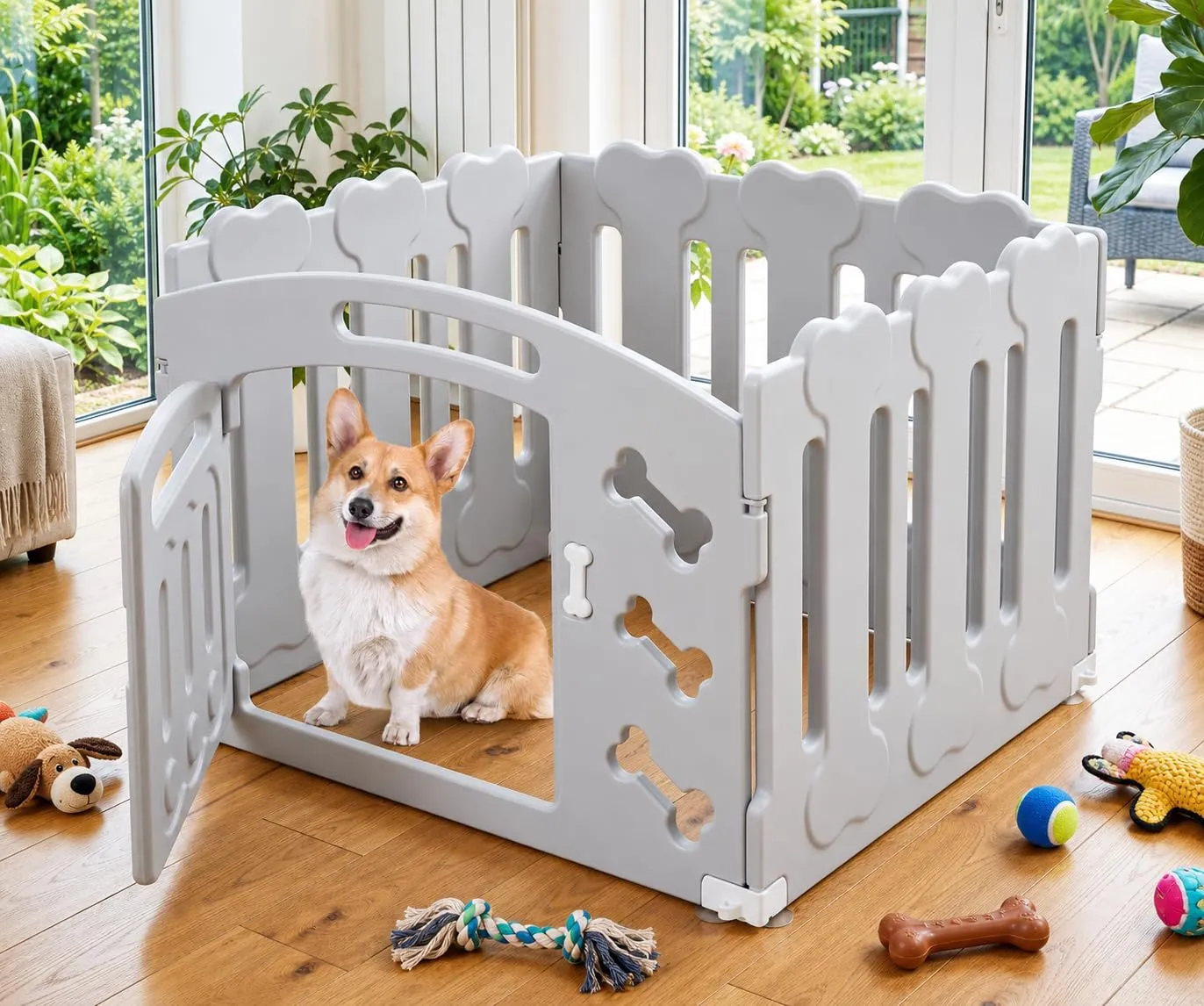 MAMIZO Recinto per Cani da Interno ed Esterno, 60cm, Box 3+1 Pannelli - immagine 1