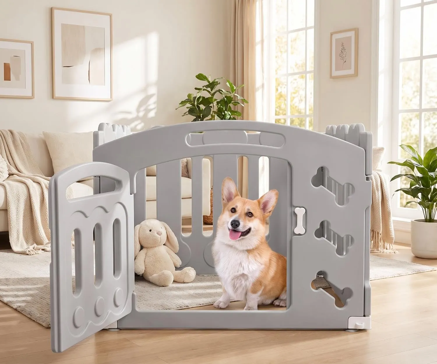 MAMIZO Recinto per Cani da Interno ed Esterno, 60cm, Box 3+1 Pannelli - immagine 5