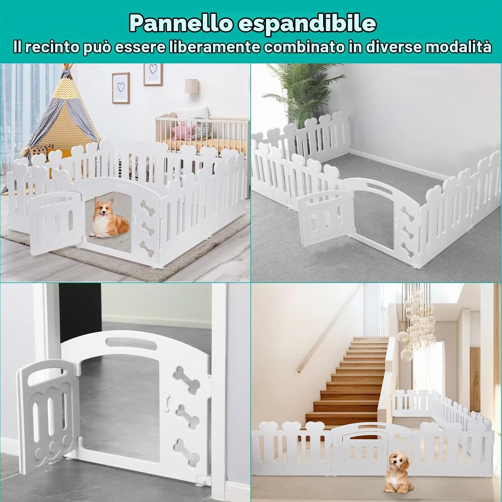 MAMIZO Recinto per Cani da Interno ed Esterno, 60cm, Box 8 Pannelli - immagine 6
