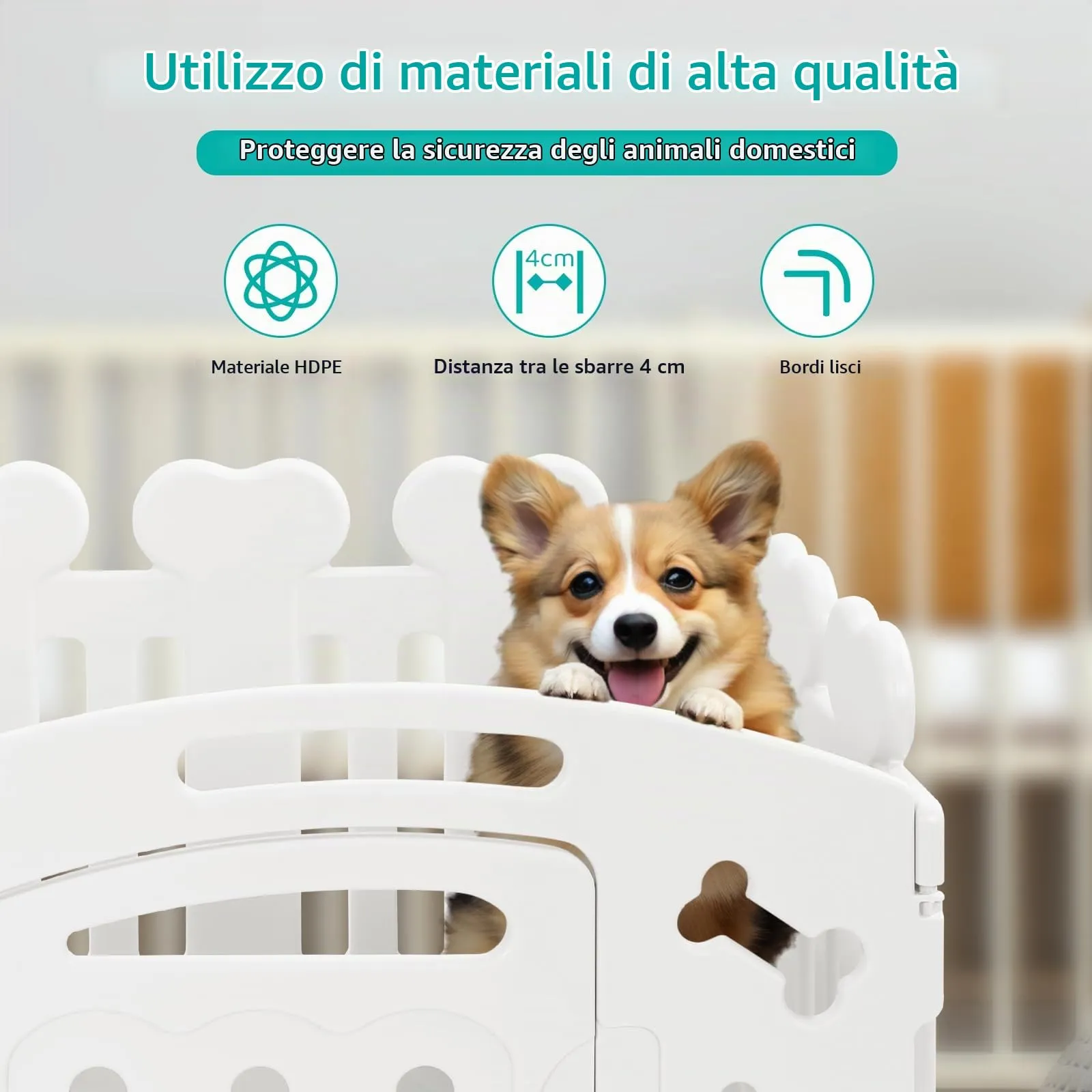 MAMIZO Recinto per Cani da Interno ed Esterno, 60cm, Box 8 Pannelli - immagine 9