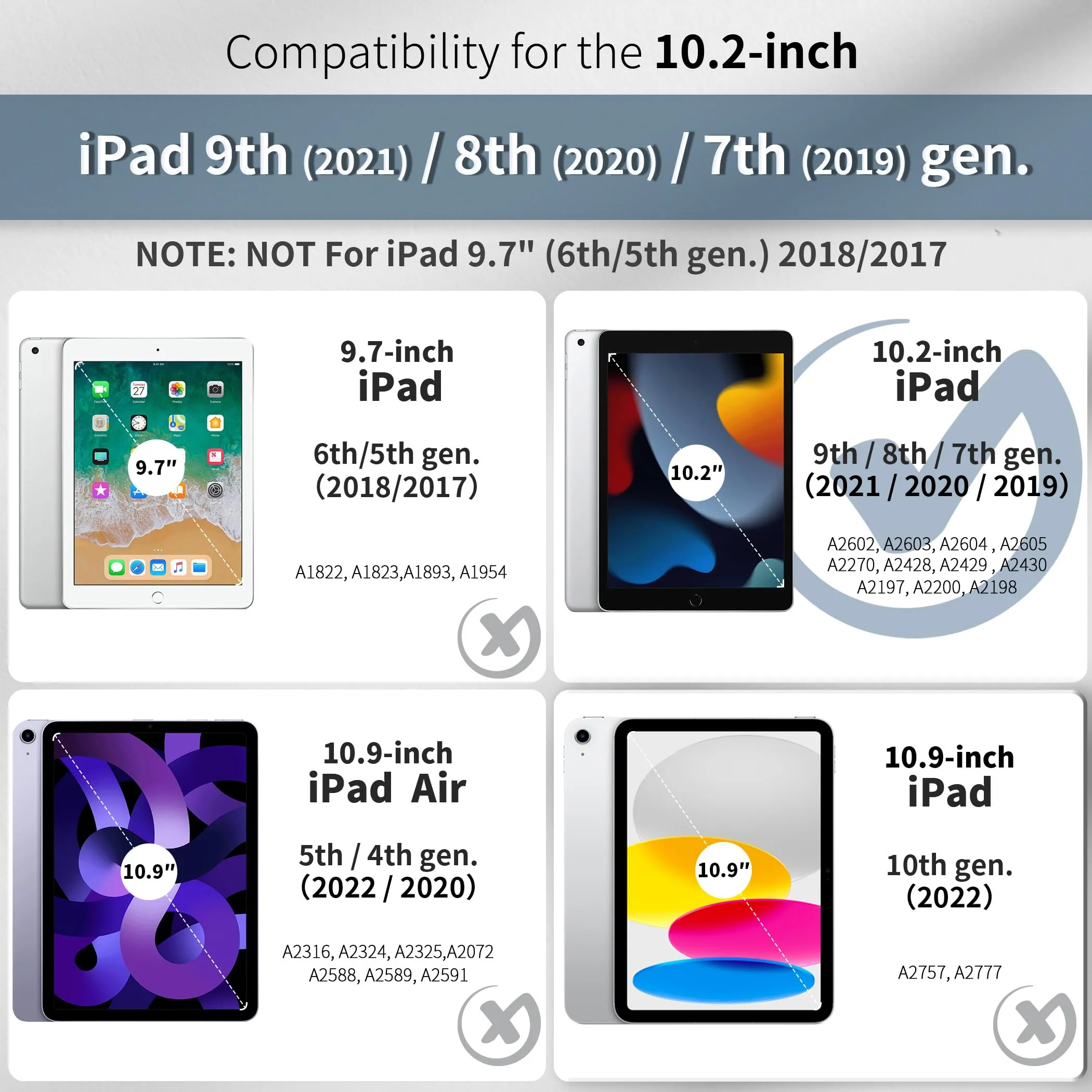 CACOE Cover per iPad 9a/8a/7a Generazione 10,2 pollici - immagine 2
