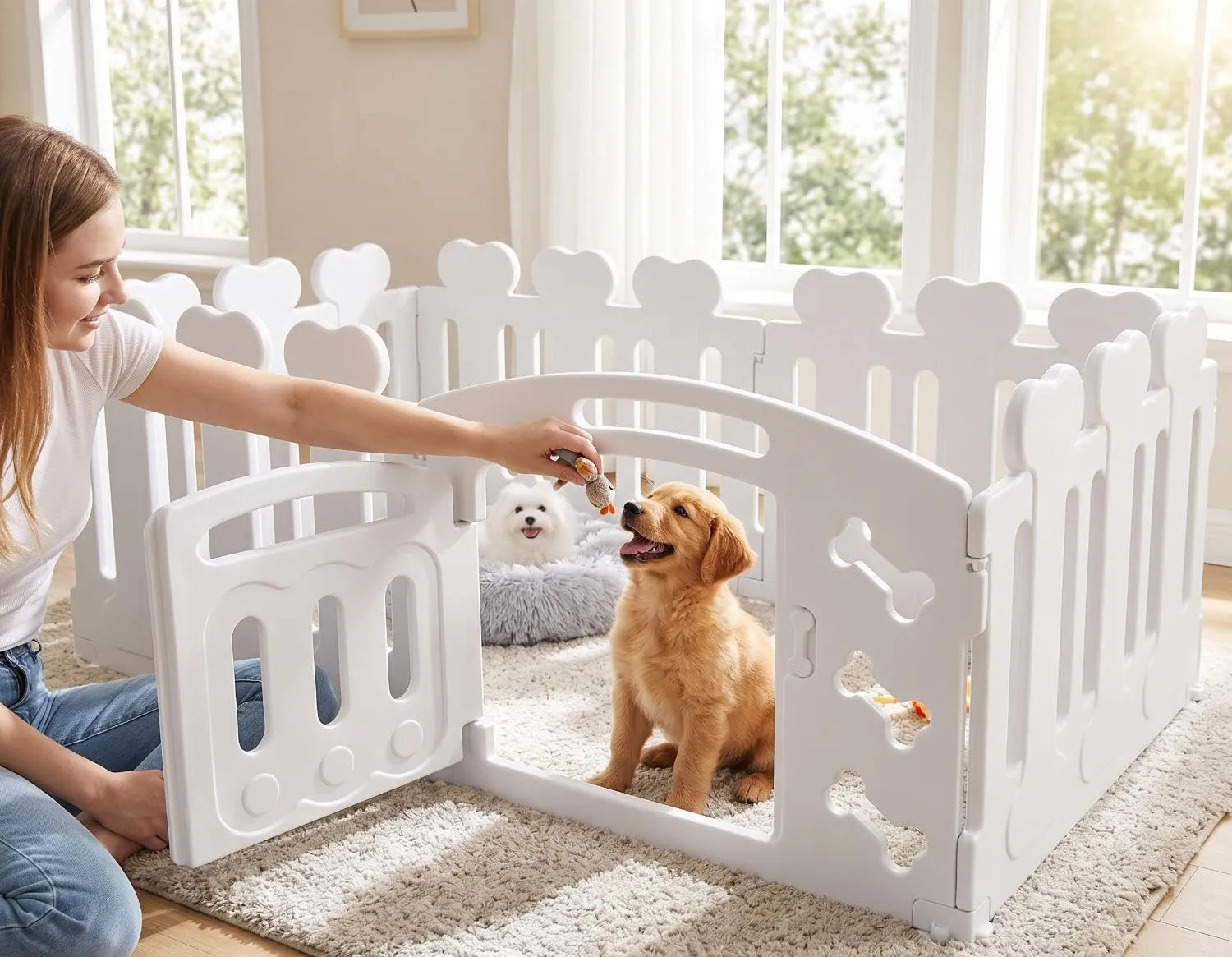 MAMIZO Recinto per Cani da Interno ed Esterno, 60cm, Box 5+1 Pannelli - immagine 3