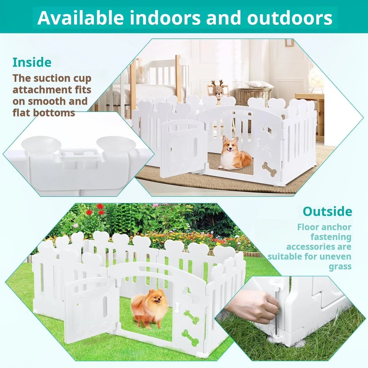 MAMIZO Recinto per Cani da Interno ed Esterno, 60cm, Box 5+1 Pannelli - immagine 8