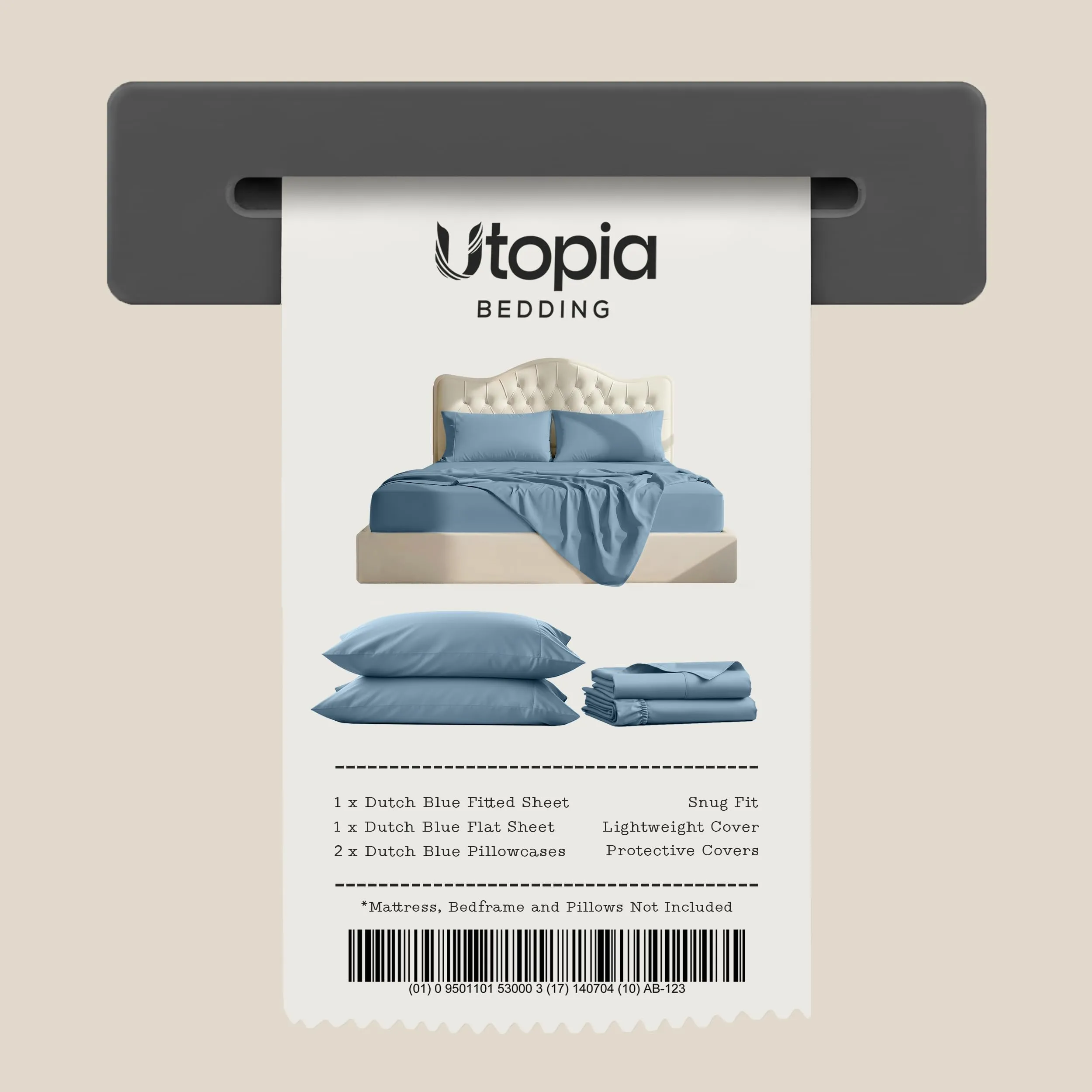 Utopia Bedding Set di lenzuola in microfibra, 4 pezzi, Queen Size, Blu Olandese - immagine 7
