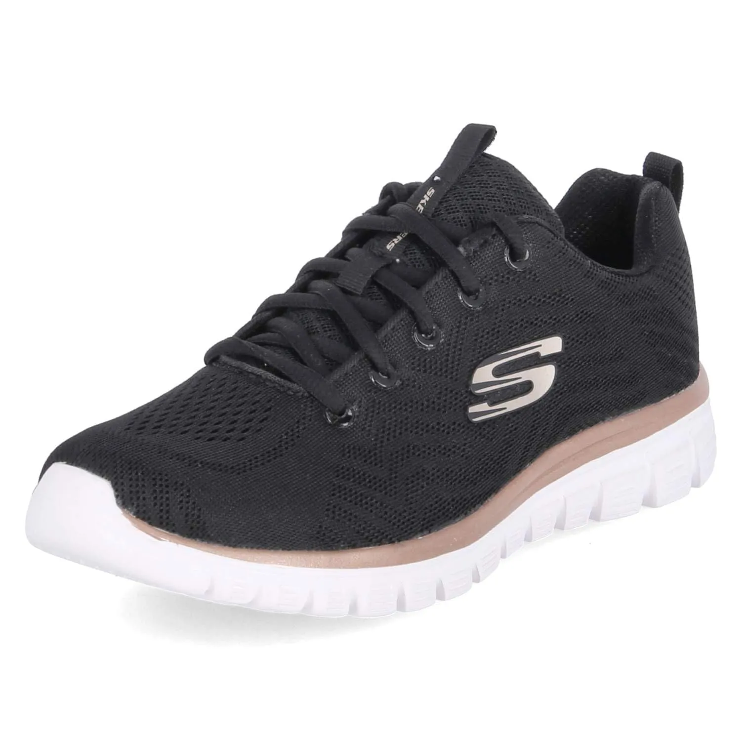 Skechers Scarpe Sportive Donna, Nero Oro, 39.5 EU - immagine 2