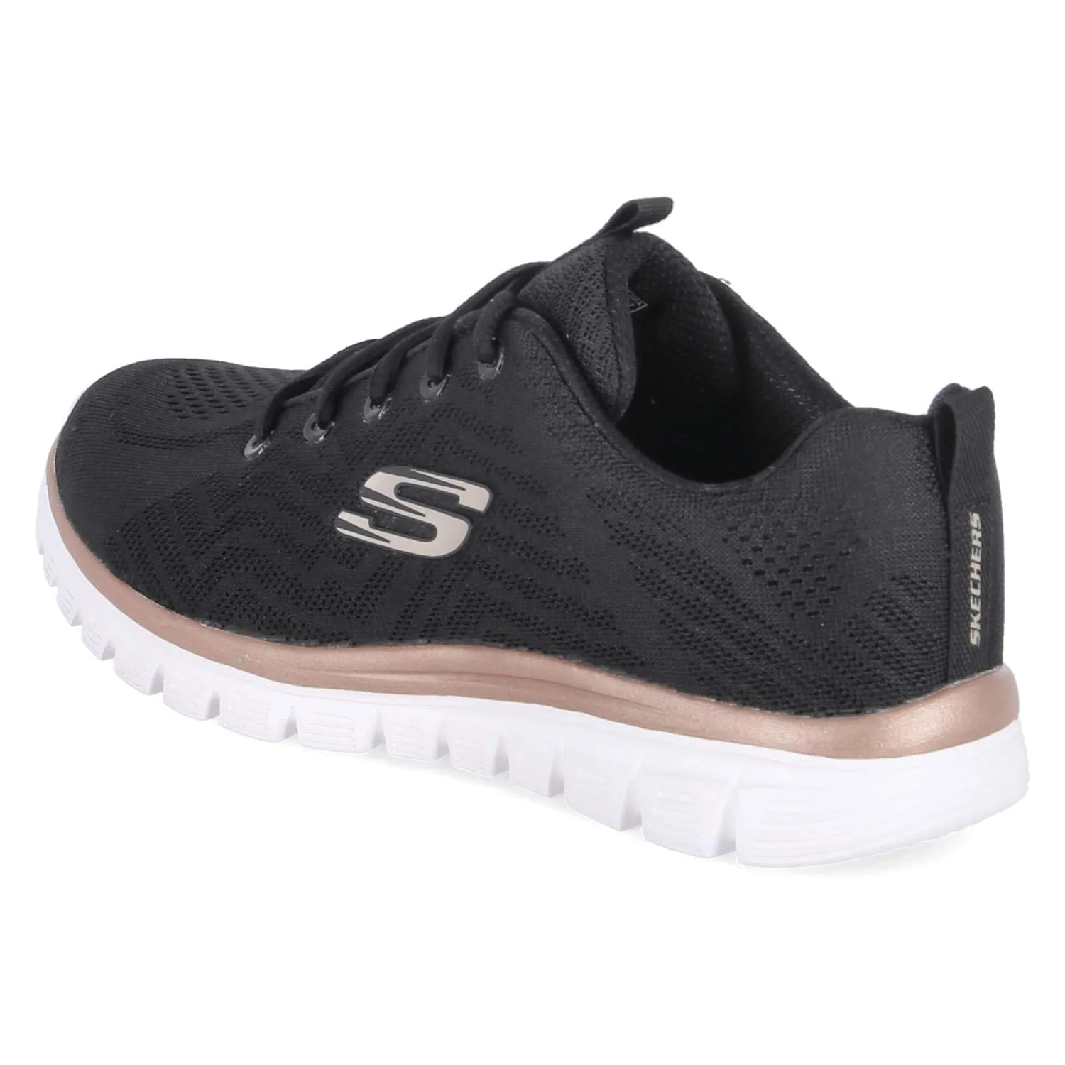 Skechers Scarpe Sportive Donna, Nero Oro, 39.5 EU - immagine 3