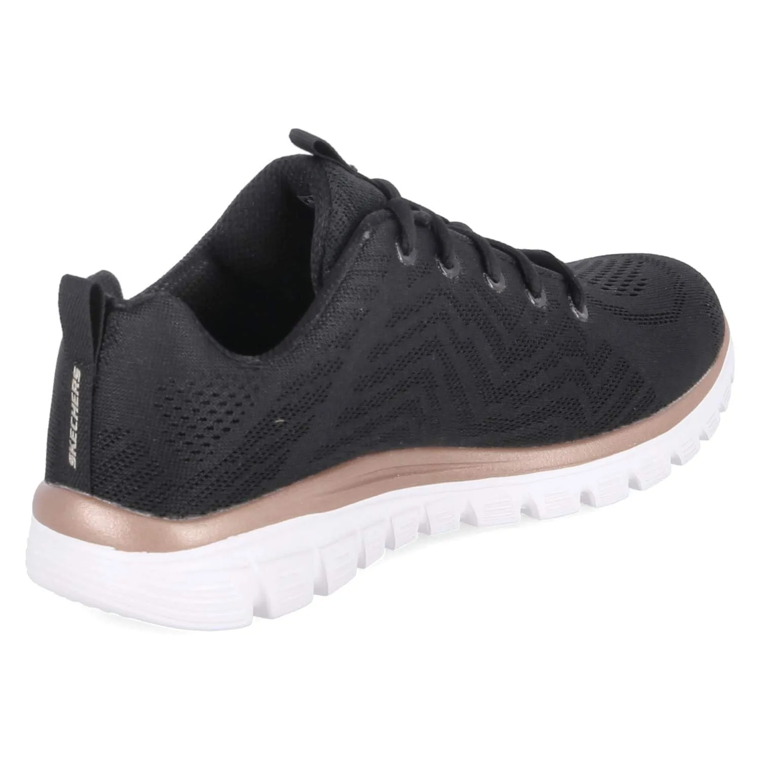 Skechers Scarpe Sportive Donna, Nero Oro, 39.5 EU - immagine 4