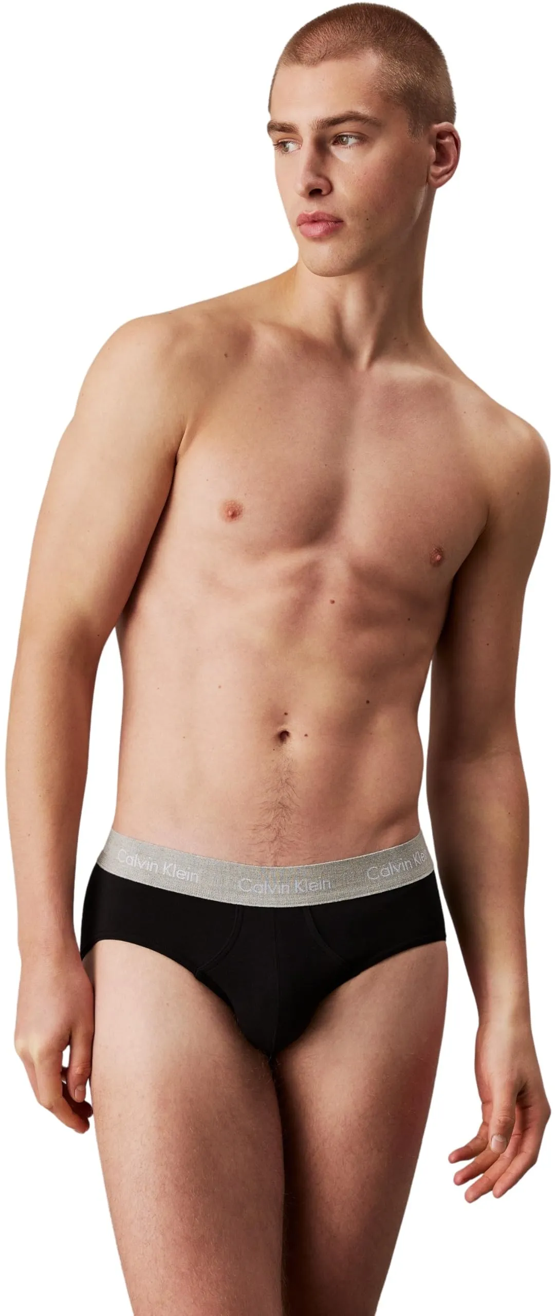 Calvin Klein Hip Brief 3Pk 0000U2661G, Nero (B-R Iris/Auth Grey/Dusty Tan WBS), S - immagine 1