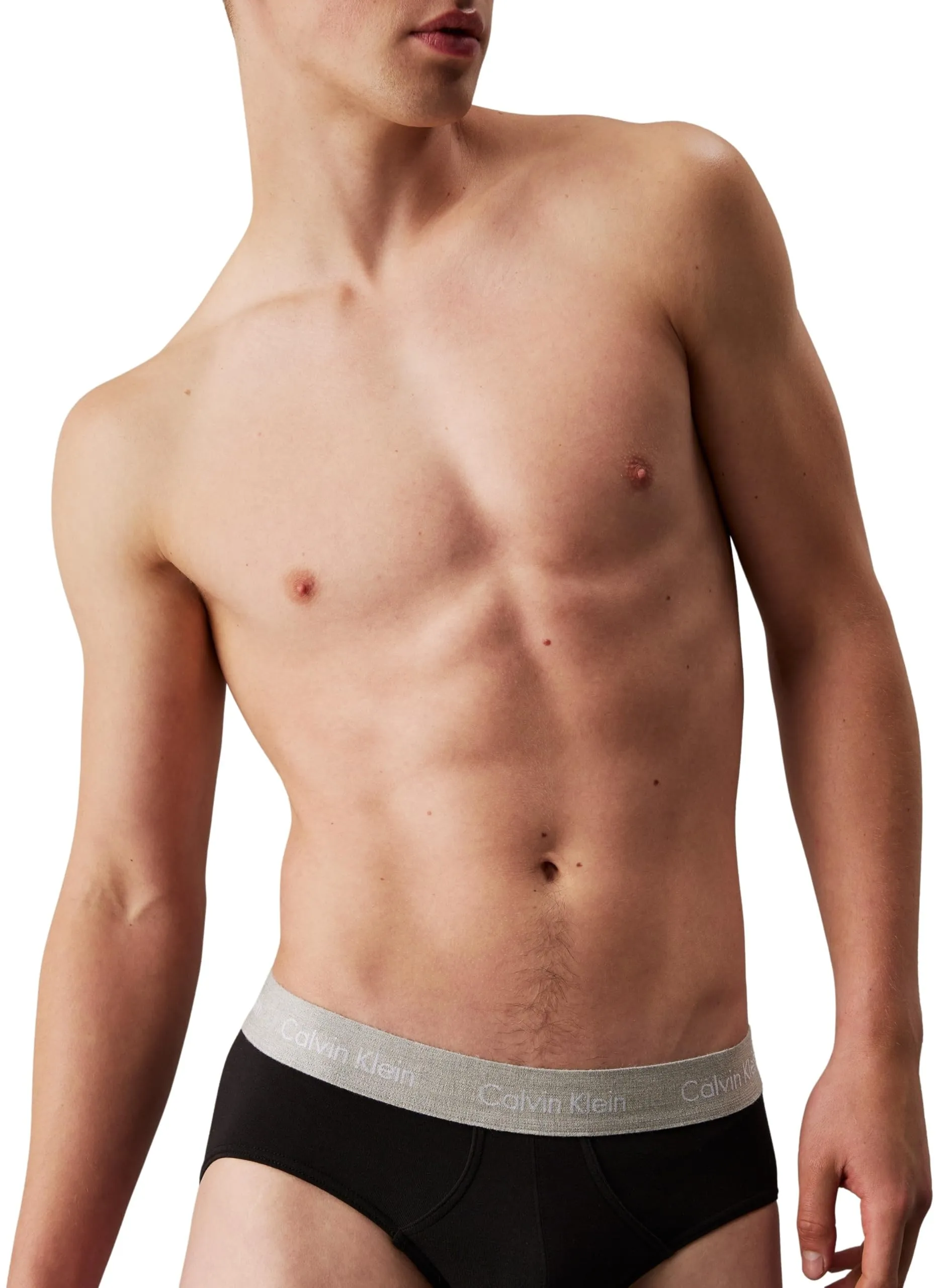 Calvin Klein Hip Brief 3Pk 0000U2661G, Nero (B-R Iris/Auth Grey/Dusty Tan WBS), S - immagine 2
