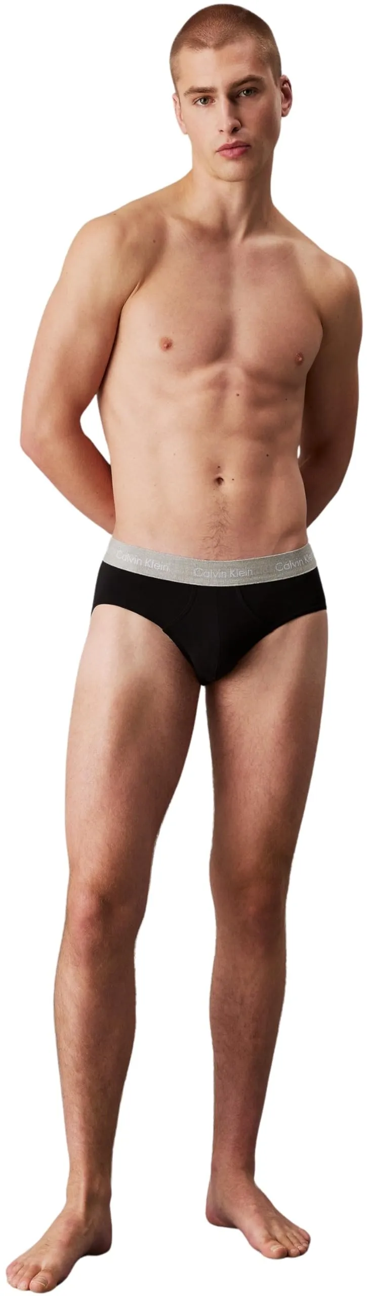 Calvin Klein Hip Brief 3Pk 0000U2661G, Nero (B-R Iris/Auth Grey/Dusty Tan WBS), S - immagine 3