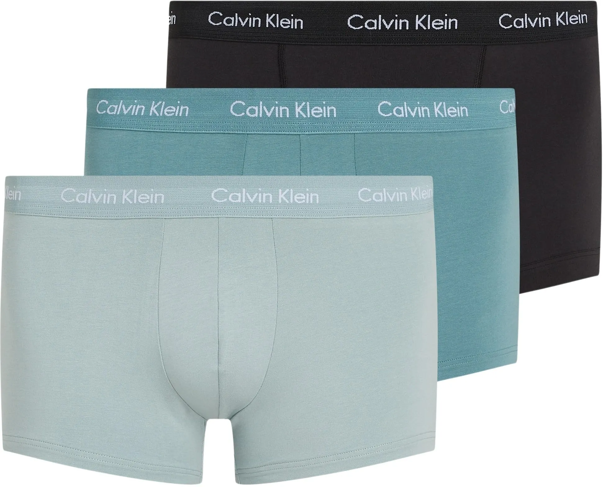 Calvin Klein Uomo Pantaloncini Boxer Vita Bassa, Confezione da 3, Blu (Black, Shade, Slate Turquoise), XL - immagine 1
