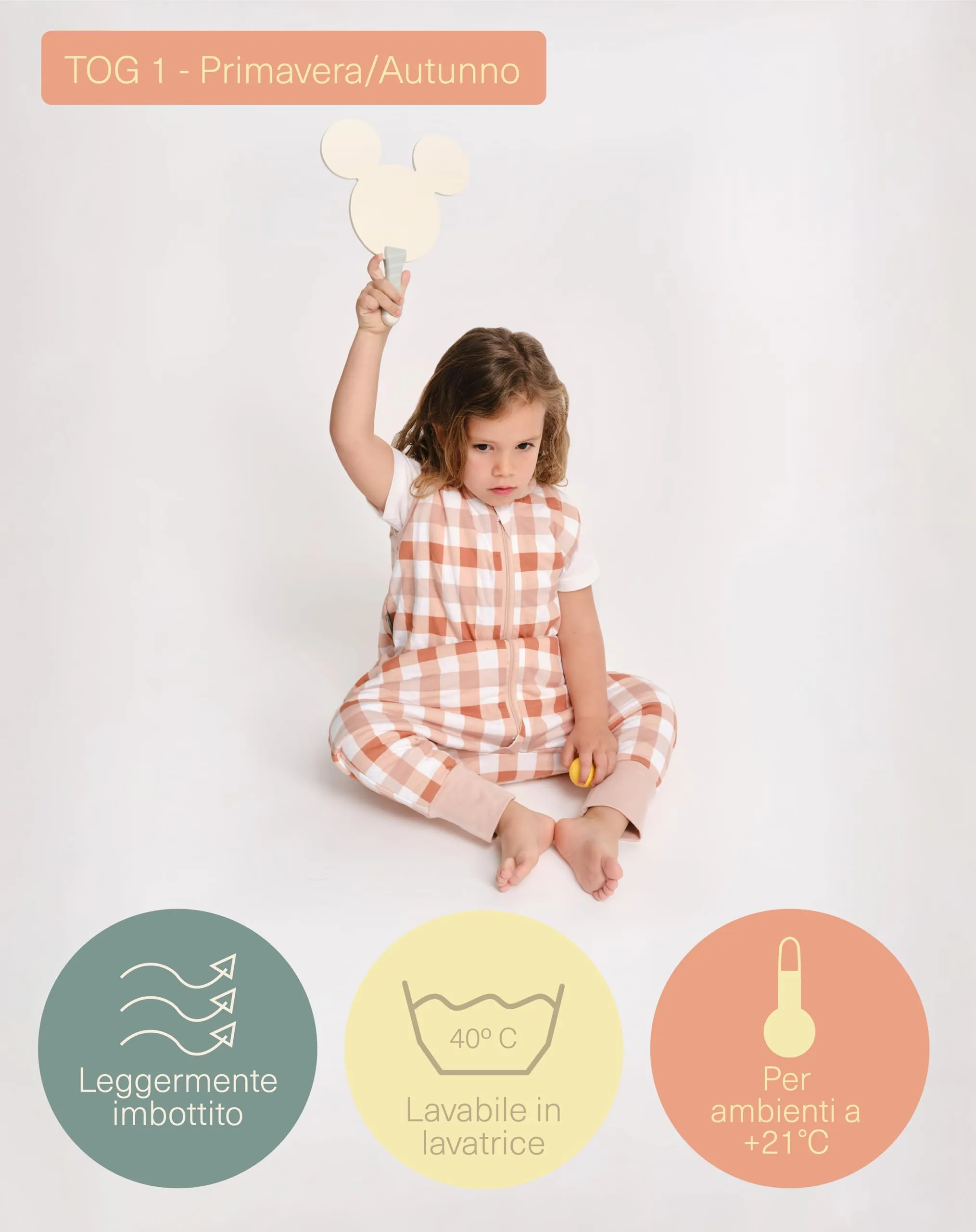 molis & co Sacco Nanna con piedini 1 TOG Cotone Oeko-TEX 100 Canyon Check 2 anni - immagine 4