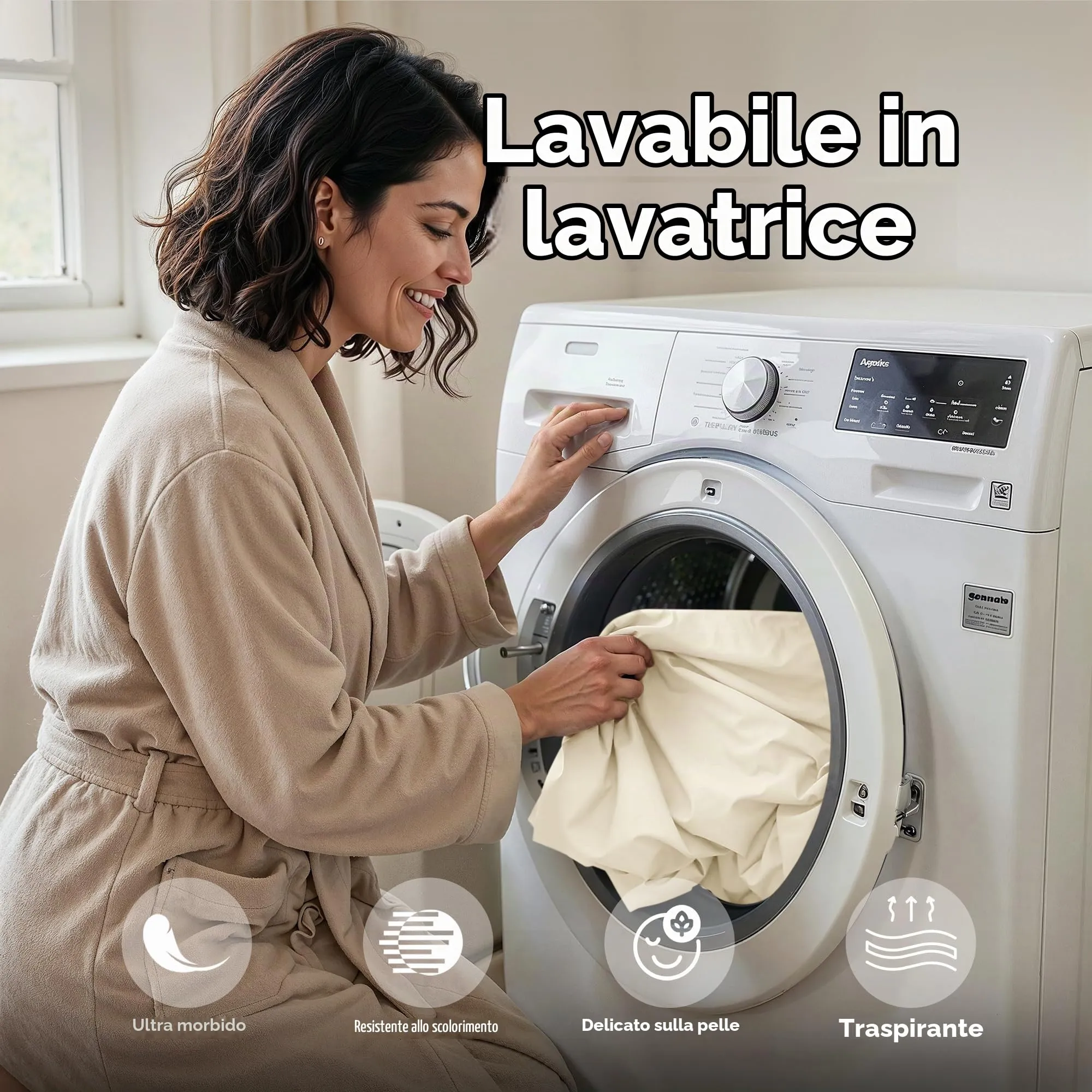 Utopia Bedding Lenzuola in Microfibra Spazzolata, Set 4 Pezzi, Misura King, Avorio - immagine 6