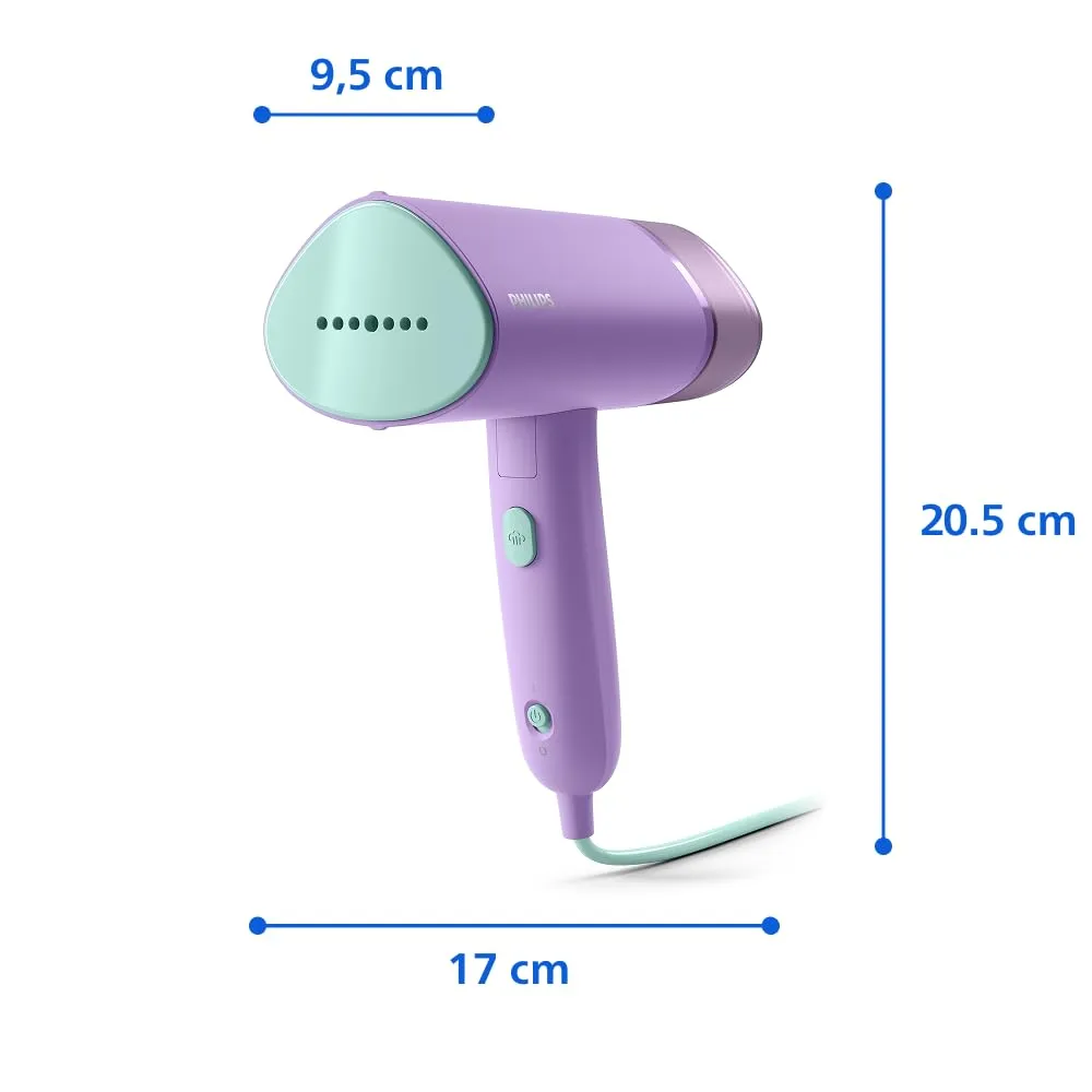 Philips 3000 Ferro da Stiro Verticale a Vapore Pieghevole STH3010/30, 20 g/min, 1000W, Viola - immagine 9