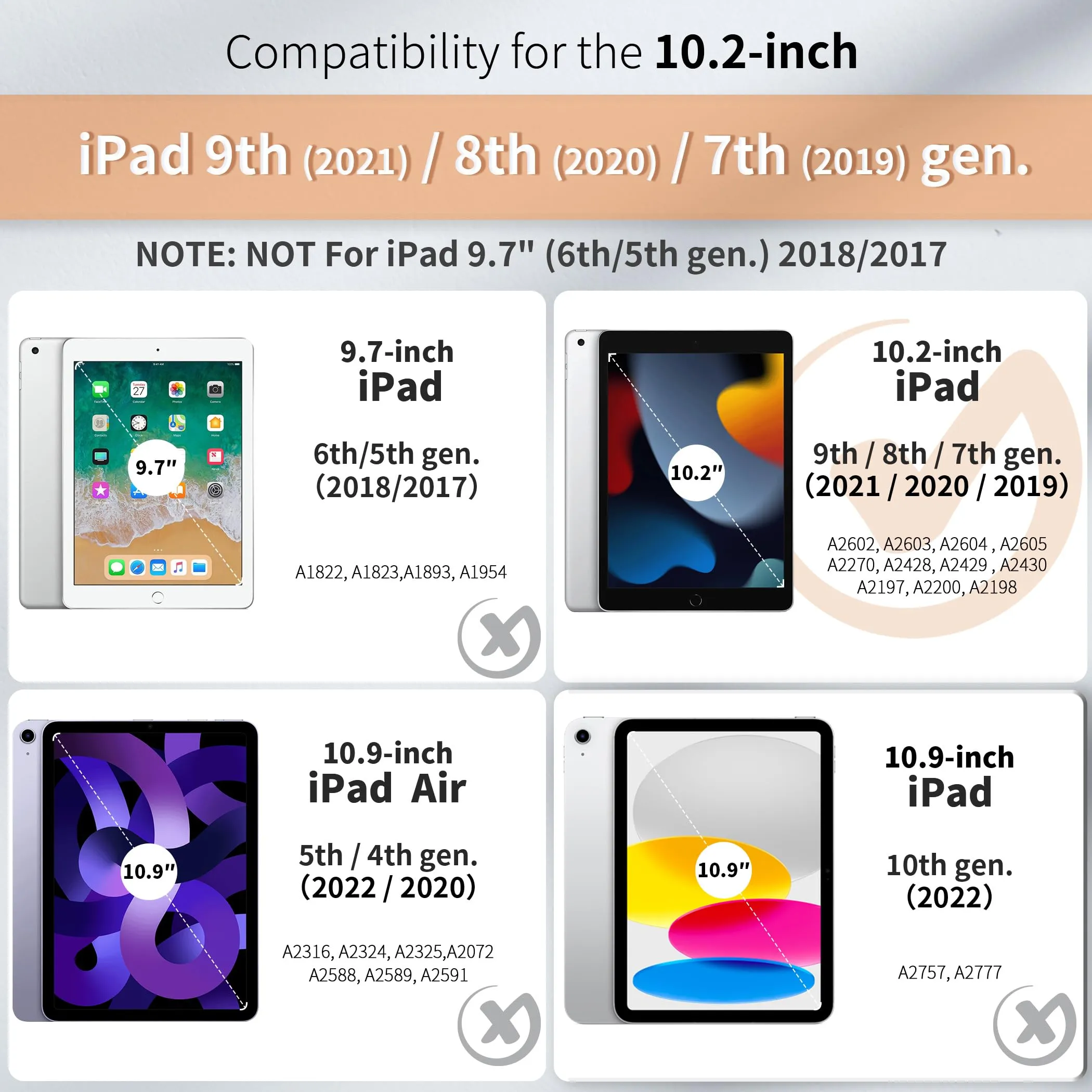 CACOE Cover per iPad 9a / 8a / 7a Generazione (10,2 pollici) con Portapenne - immagine 2