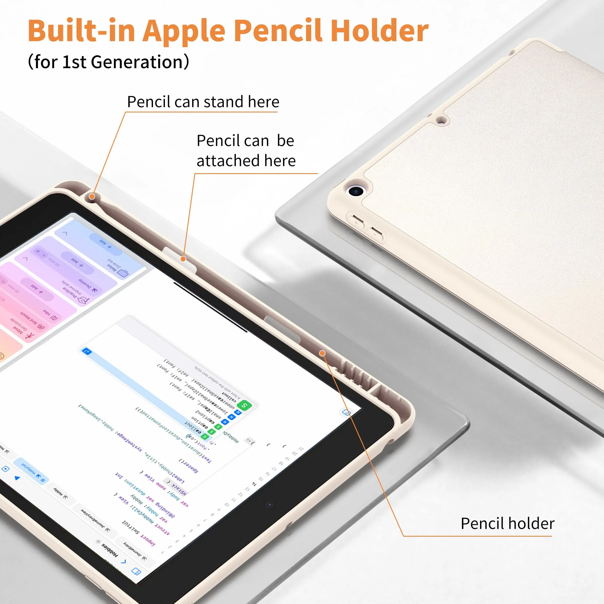 CACOE Cover per iPad 9a / 8a / 7a Generazione (10,2 pollici) con Portapenne - immagine 3
