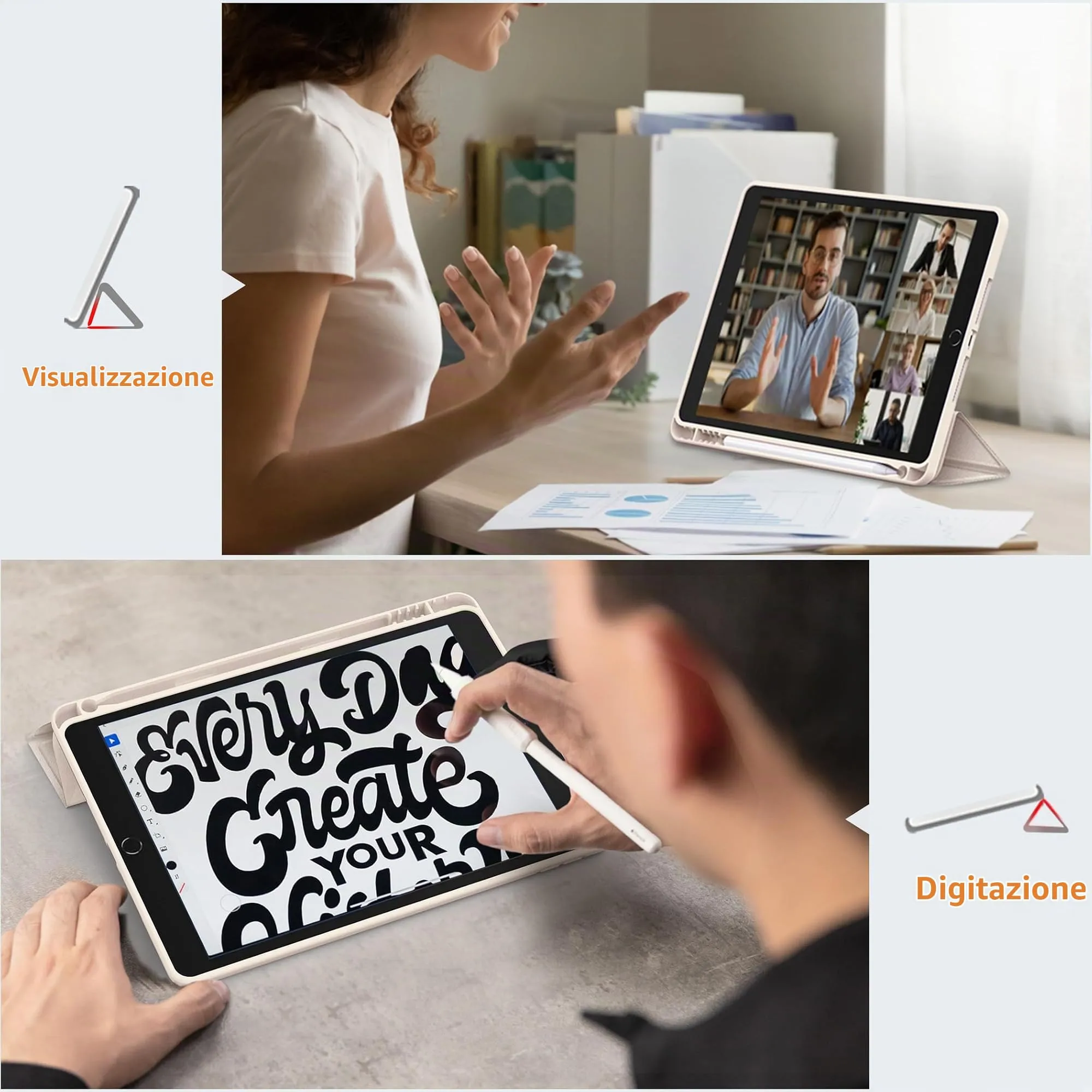 CACOE Cover per iPad 9a / 8a / 7a Generazione (10,2 pollici) con Portapenne - immagine 7