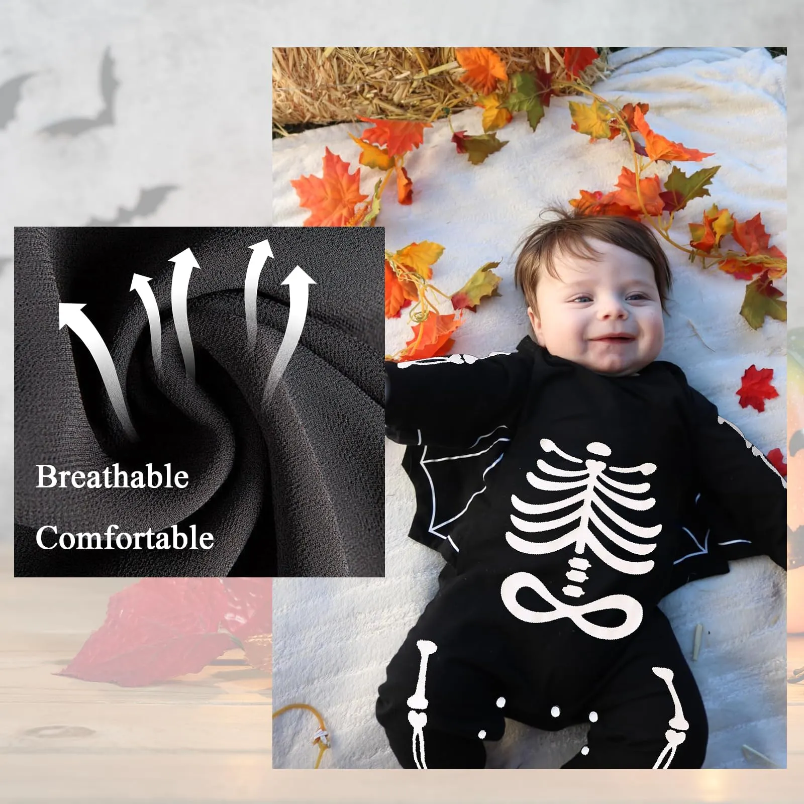 FUTERLY Costume Pipistrello Neonato, 3-6 Mesi - immagine 2