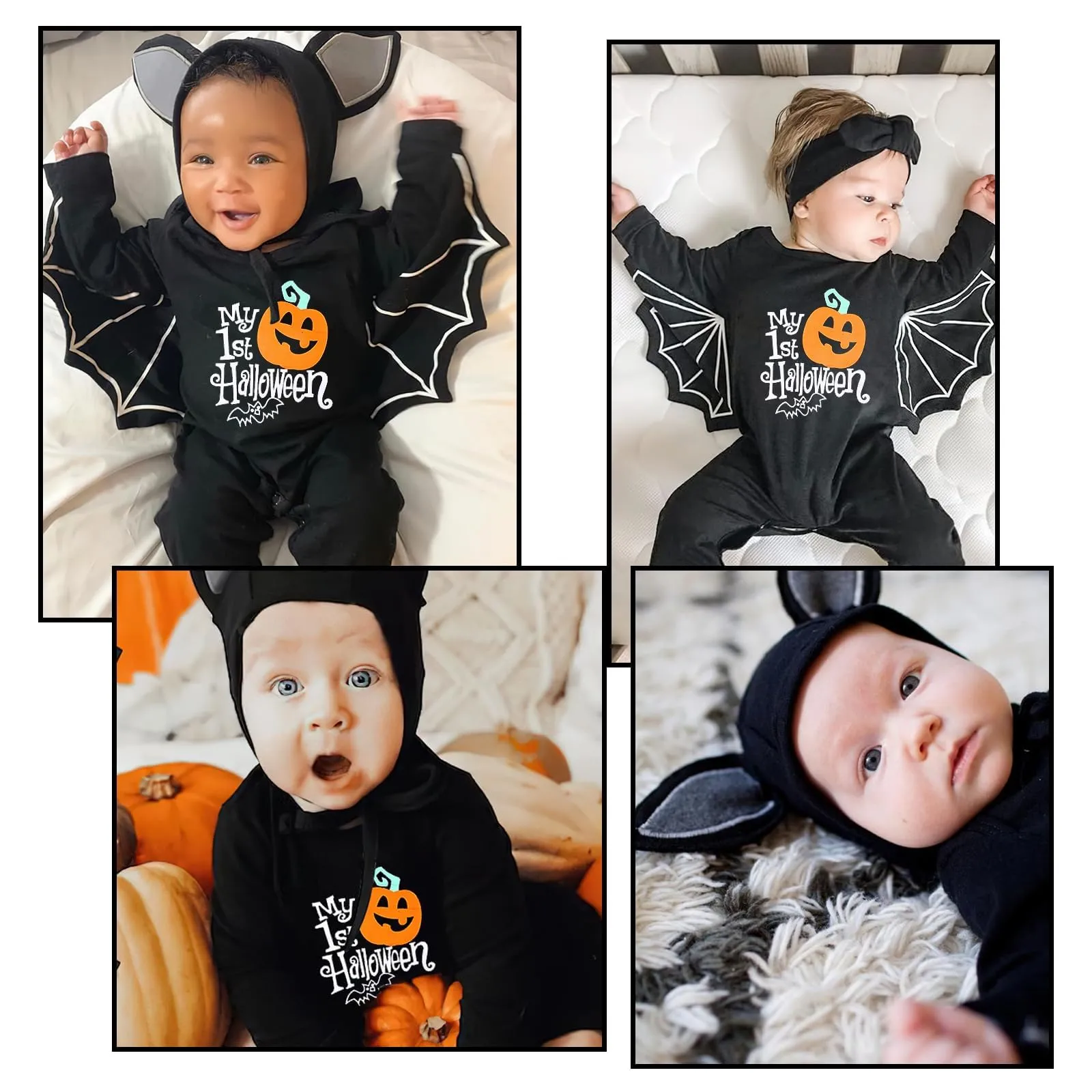 FUTERLY Costume Pipistrello Neonato 9-12 Mesi - immagine 3