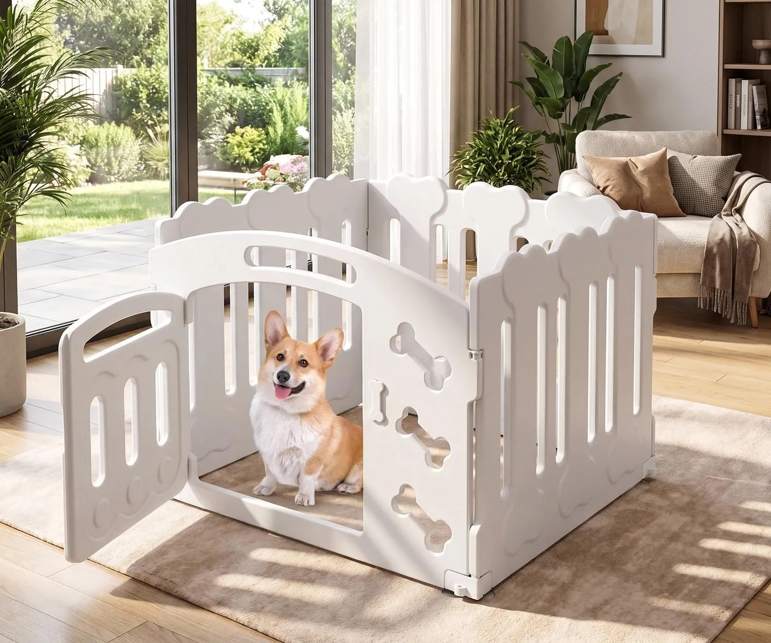 MAMIZO Recinto per Cani da Interno ed Esterno, 78 x 78 x 60 cm, Box con 3+1 Pannelli - immagine 1
