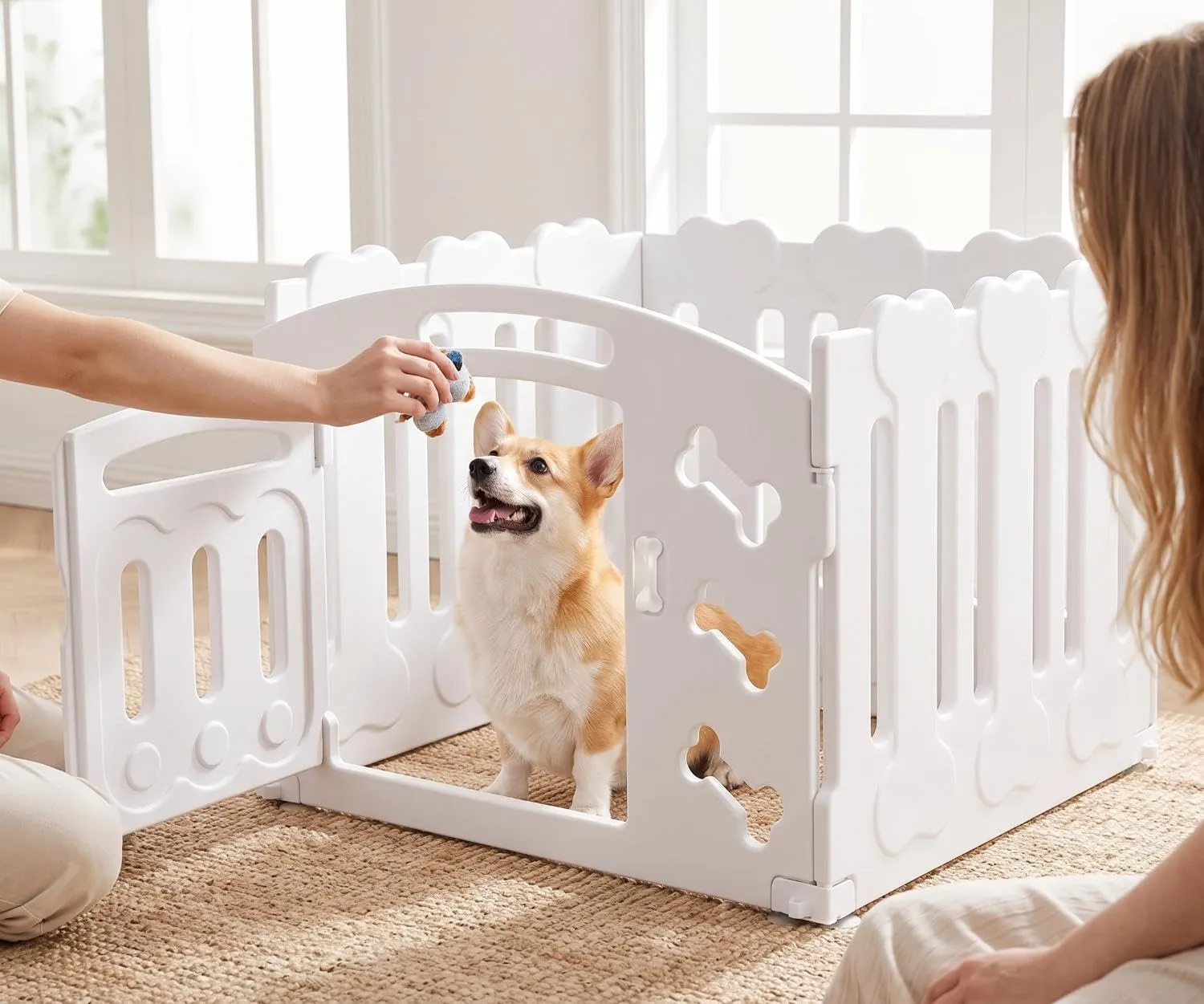 MAMIZO Recinto per Cani da Interno ed Esterno, 78 x 78 x 60 cm, Box con 3+1 Pannelli - immagine 3