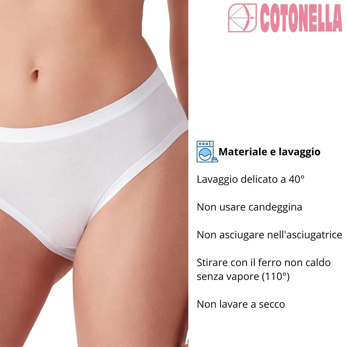 Cotonella Slip Donna Midi in Cotone Bielastico, Bianco, Taglia M, Confezione da 3 Pezzi - immagine 5