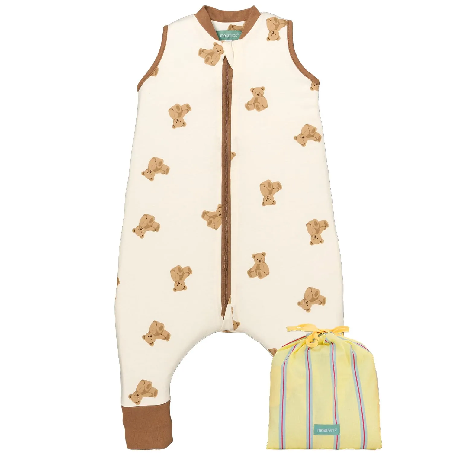 molis&co. Sacco Nanna con piedini 1 TOG, 100% Cotone Oeko-TEX 100, Teddy, 4 anni - immagine 1
