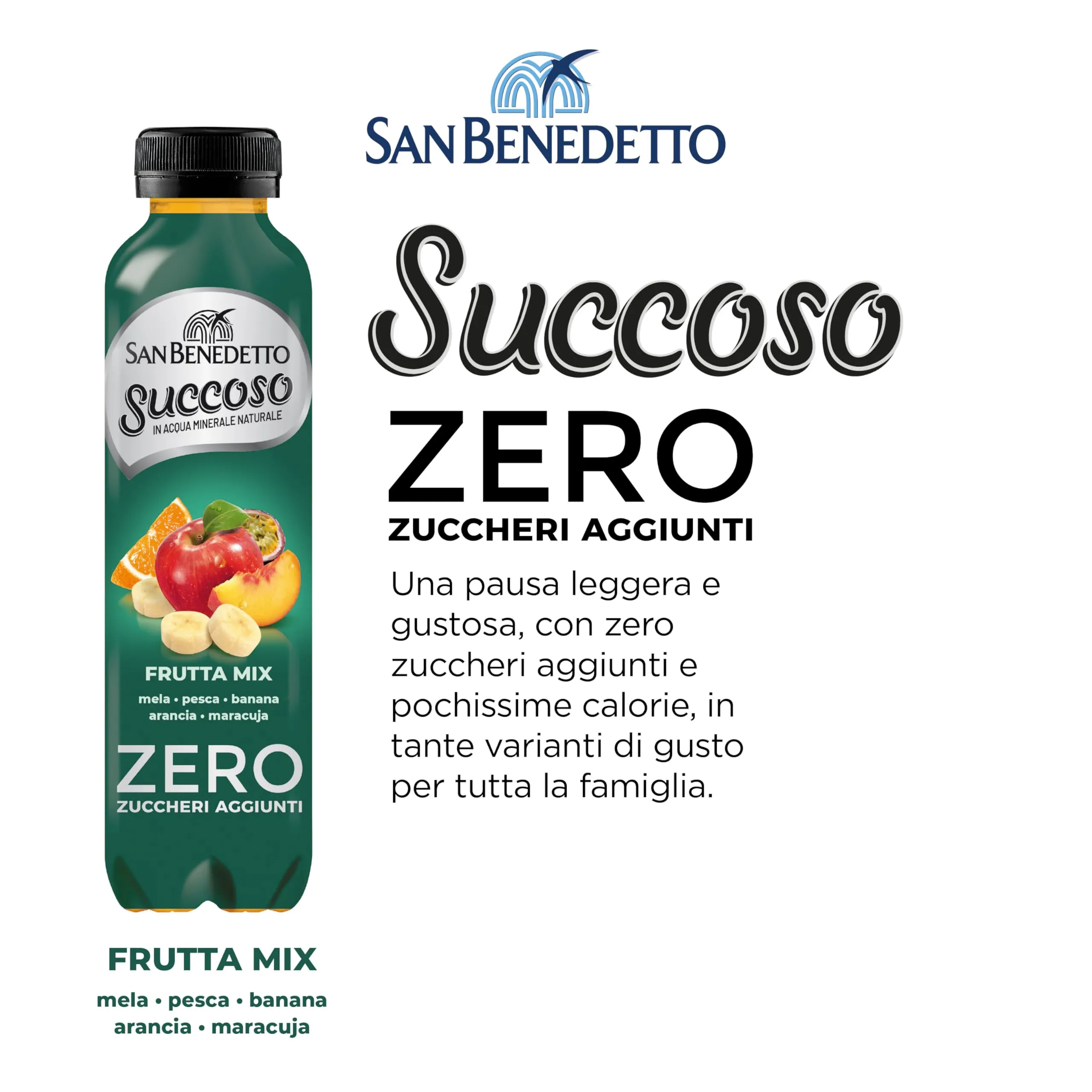 San Benedetto Succoso Zero Gusto Fruttamix, 12x400 ml - immagine 2